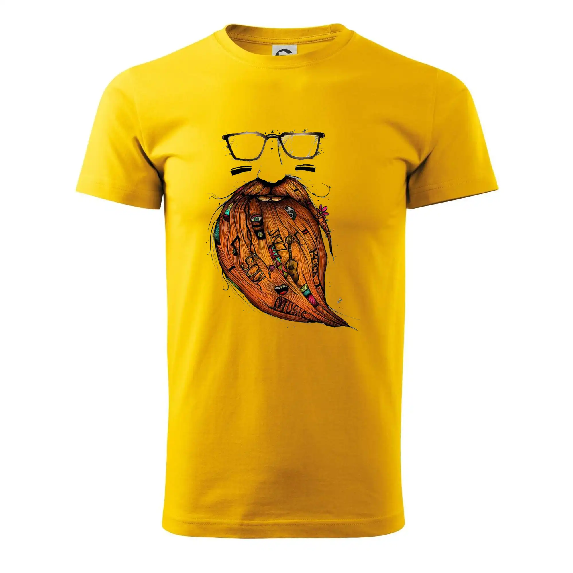 Tričká s fúzikmi - Mustache music - Tričko extra veľké  (5-8XL)