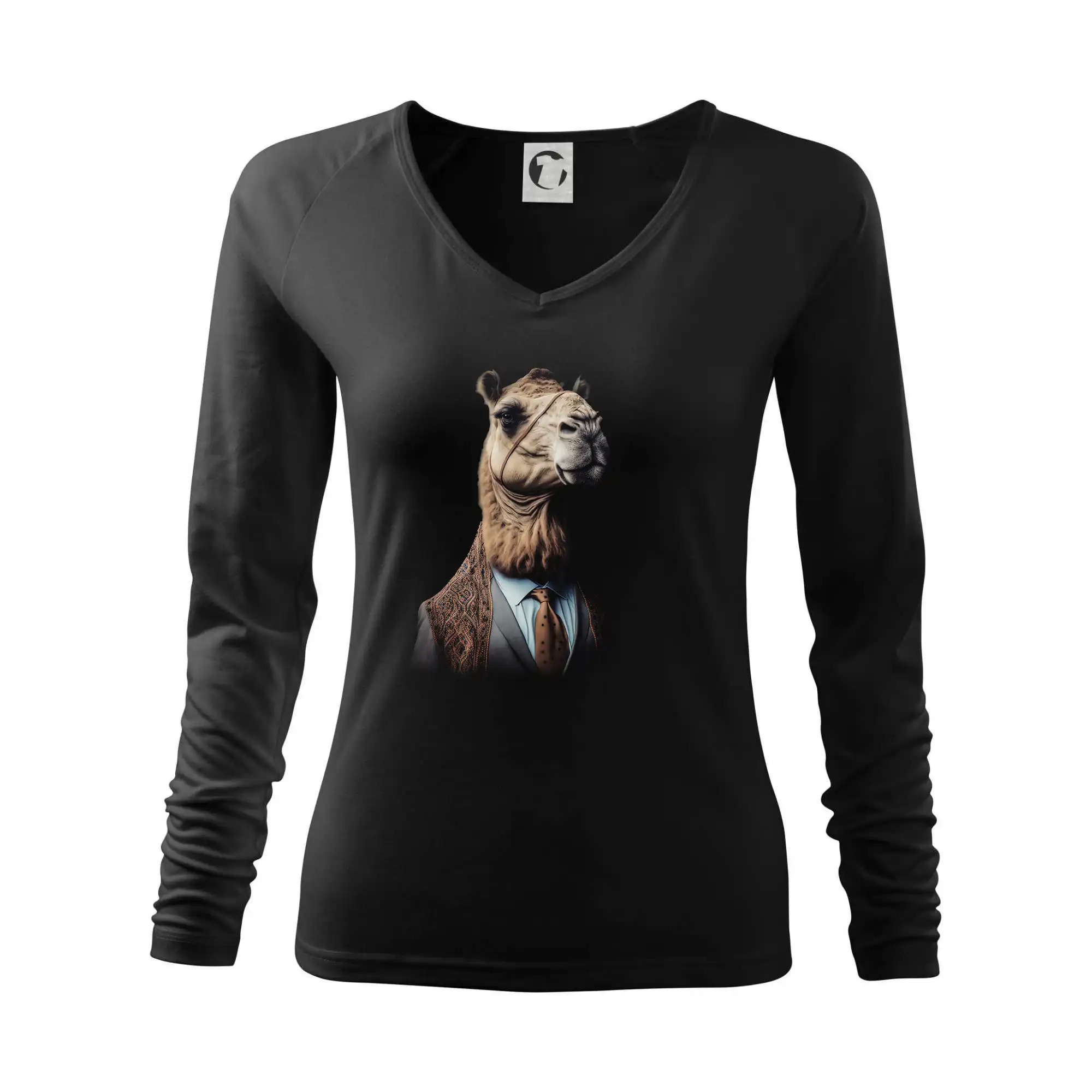 Tričká so zvieratami - Velbloud v obleku - Tričko dámske Elegance