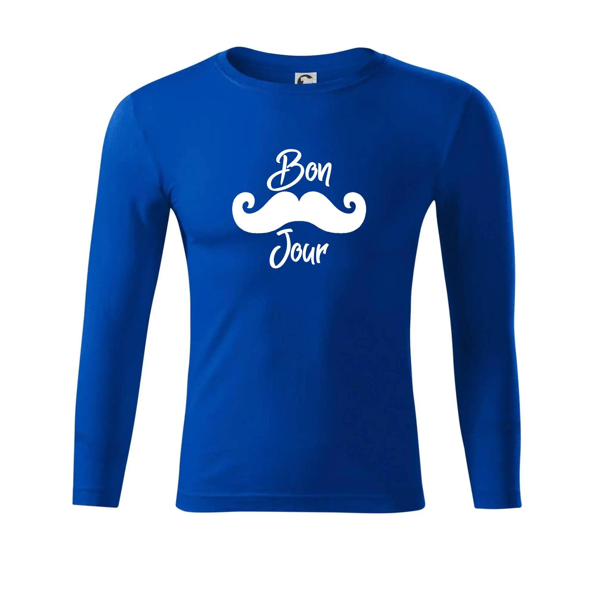 Tričká s fúzikmi - Mustache Bon Jour - Tričko Progress s dlhým rukávom