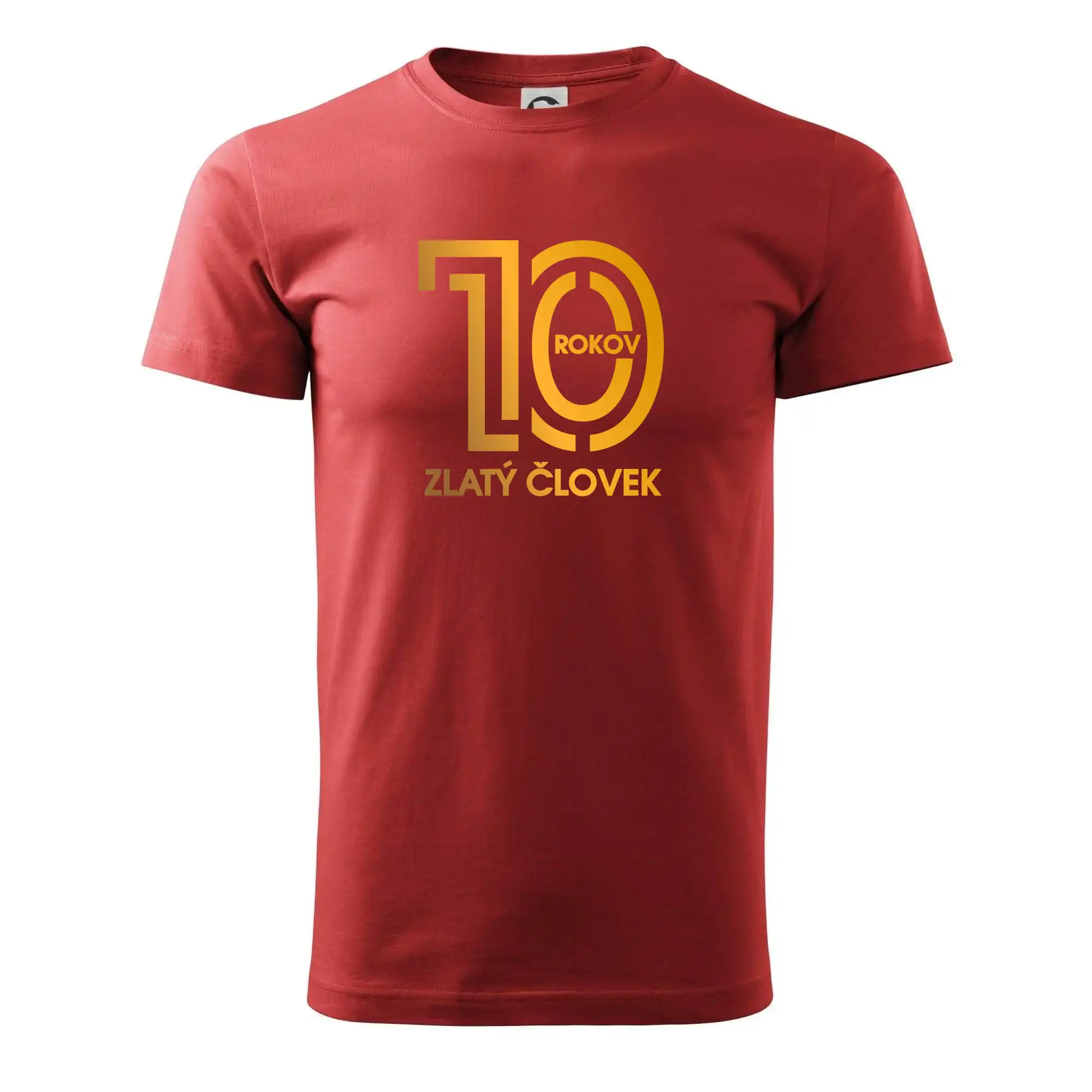 Tričká k narodeninám - 10 rokov zlatý človek - Pánske tričko nižšej gramáže