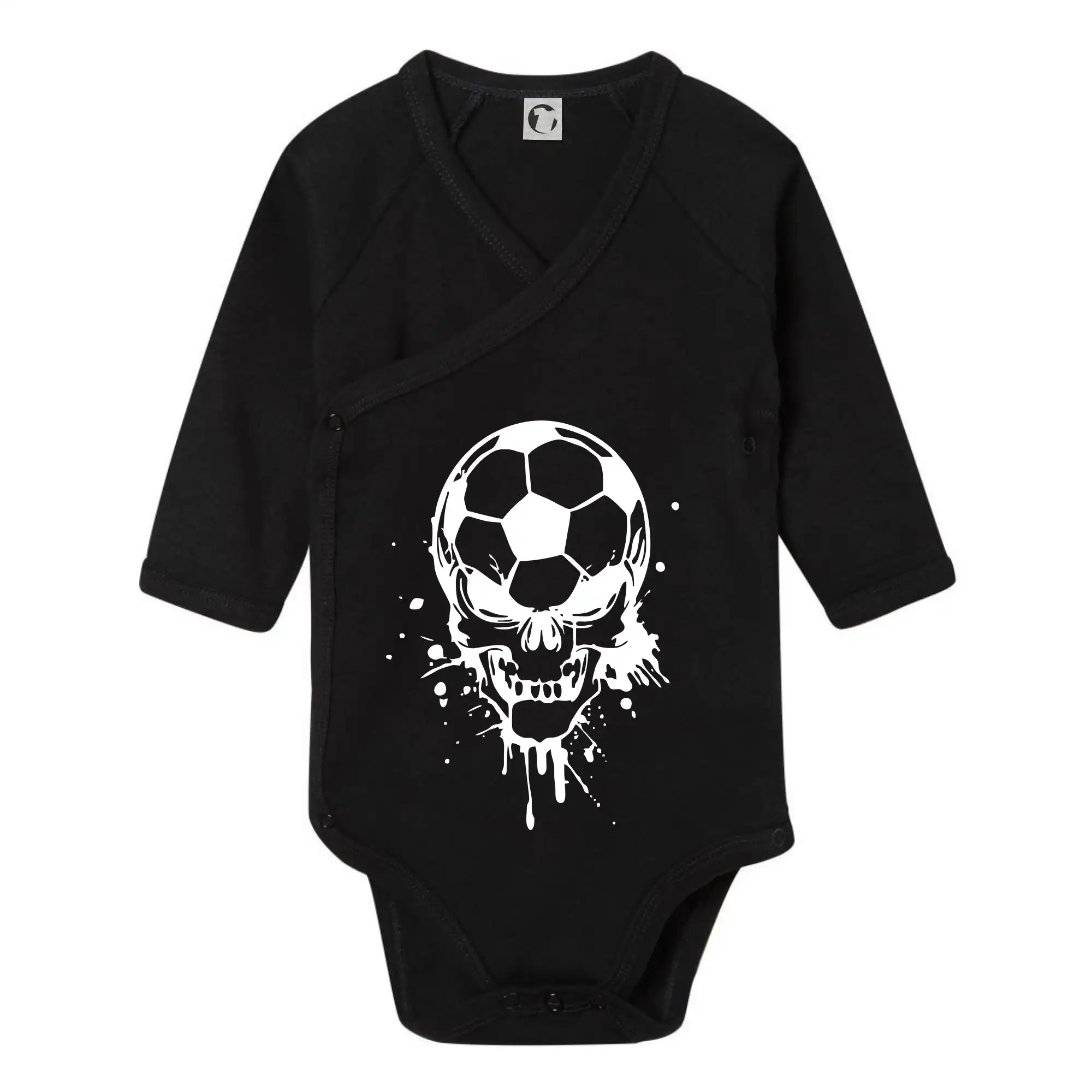 Tričká pre futbalistov - Fotbal lebka splash - Body zavinovacie s dlhým rukávom