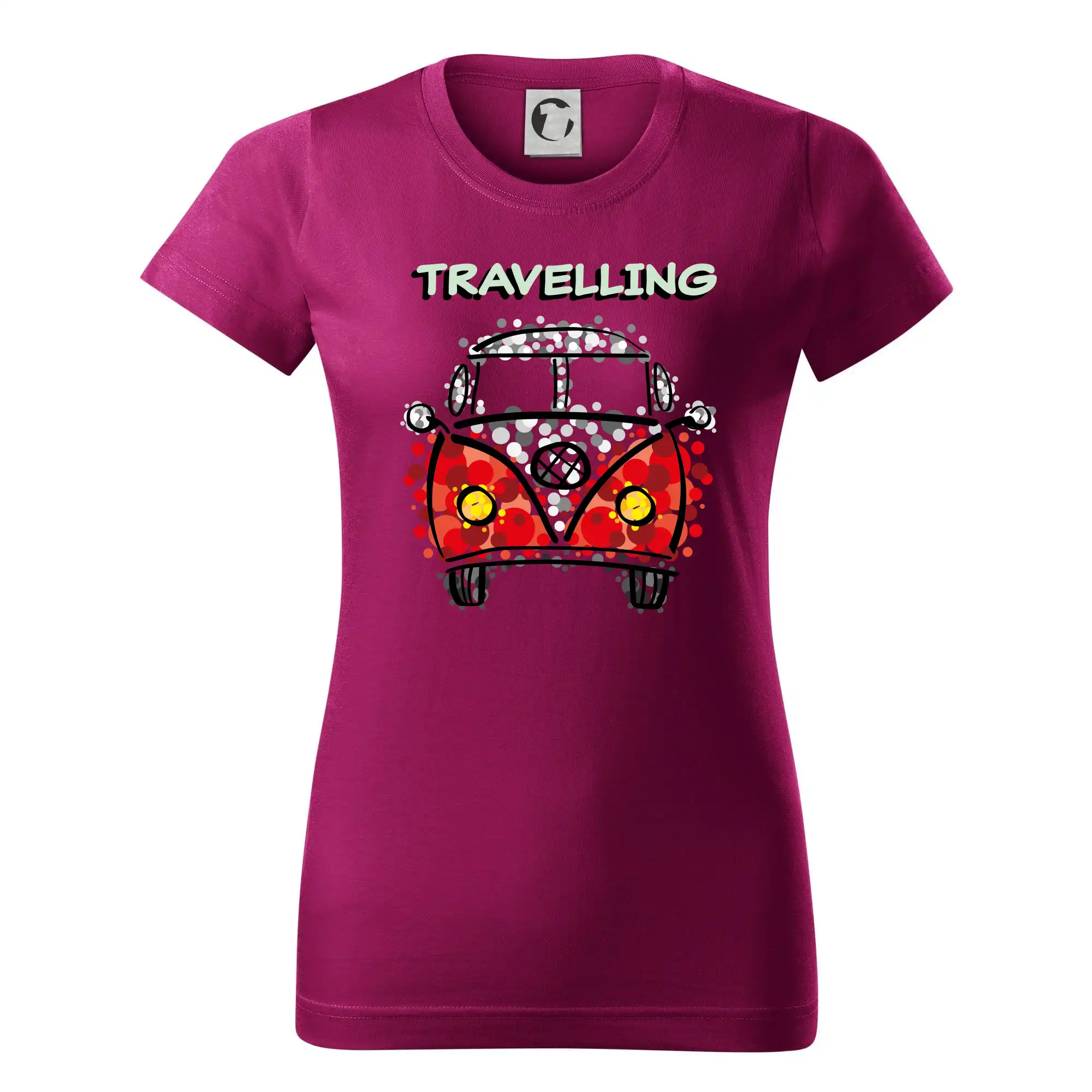 Trička na kempovanie - Traveling kreslené auto (lulu_art) - Dámske tričko basic - ľahko voľnejšie a dlhšie