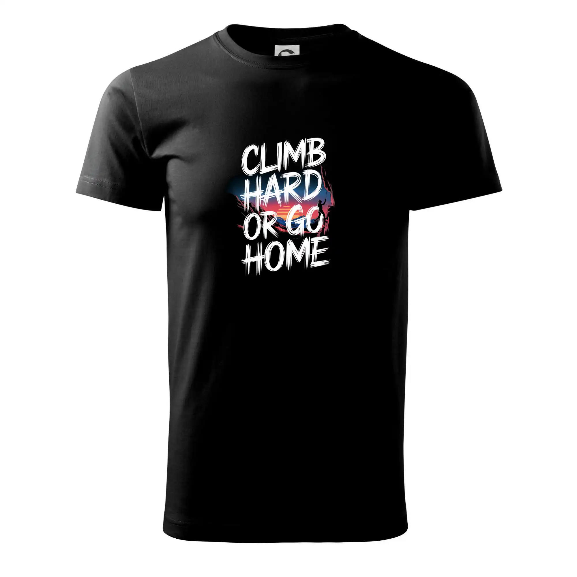 Trička pro horolezcov - Nočná krajina - Climb hard or go home - Klasické pánske tričko vyššej gramáže
