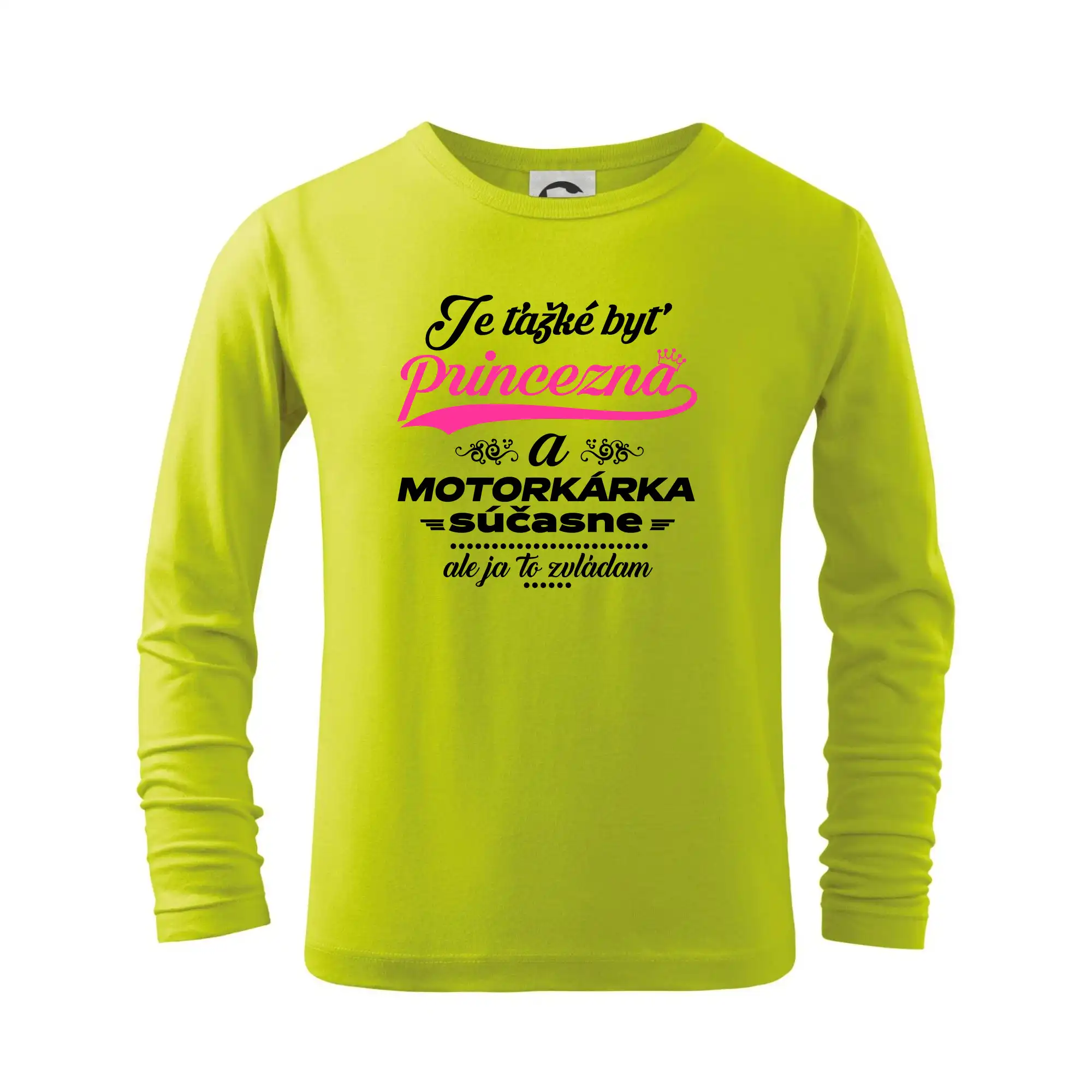 Tričká a mikiny s potlačou motoriek – pre pravých motorkárov - Je ťažké byť princezná motorkárka - Tričko detské Long Sleeve