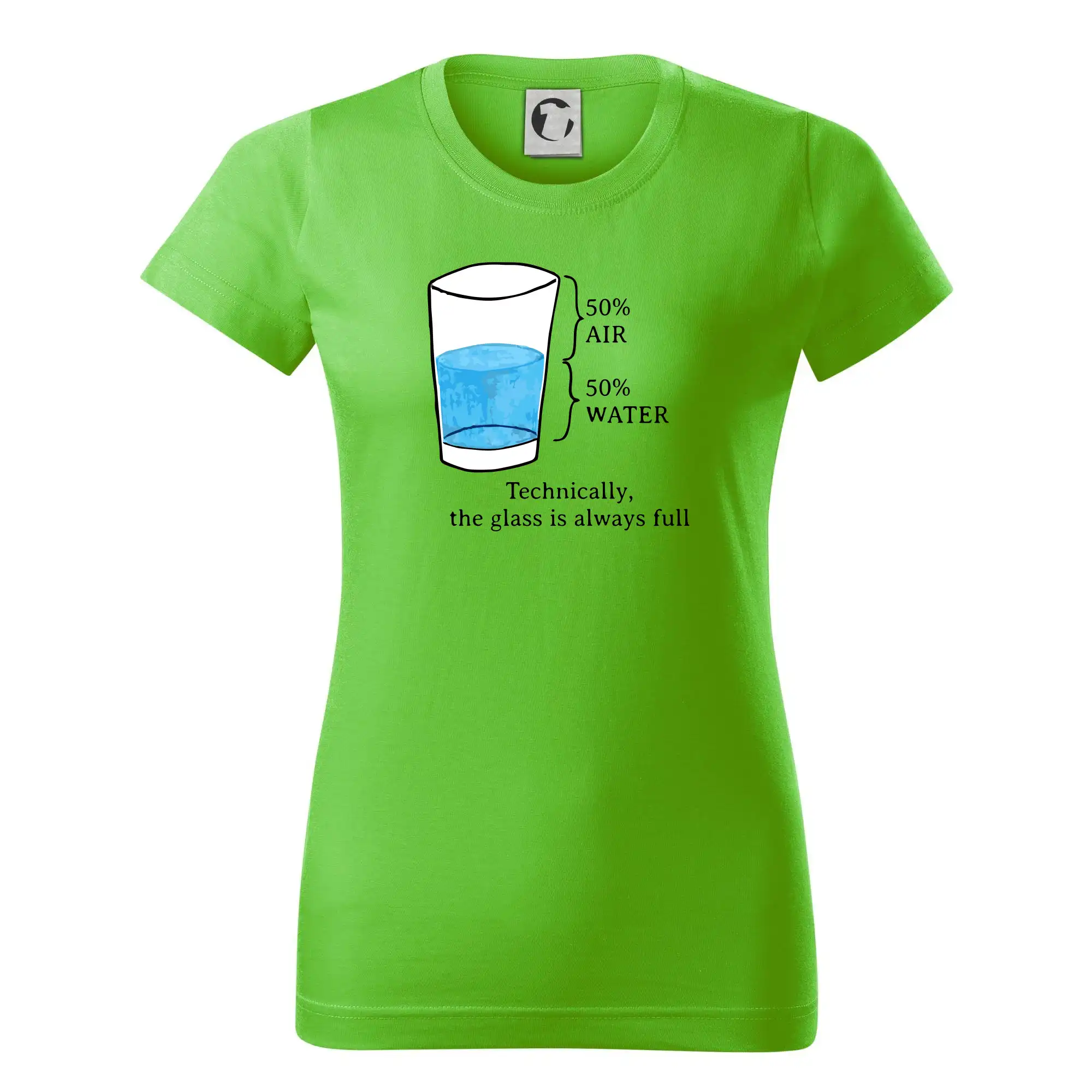 Grafické tričká - Technically, the glass is always full - Dámske tričko basic - ľahko voľnejšie a dlhšie