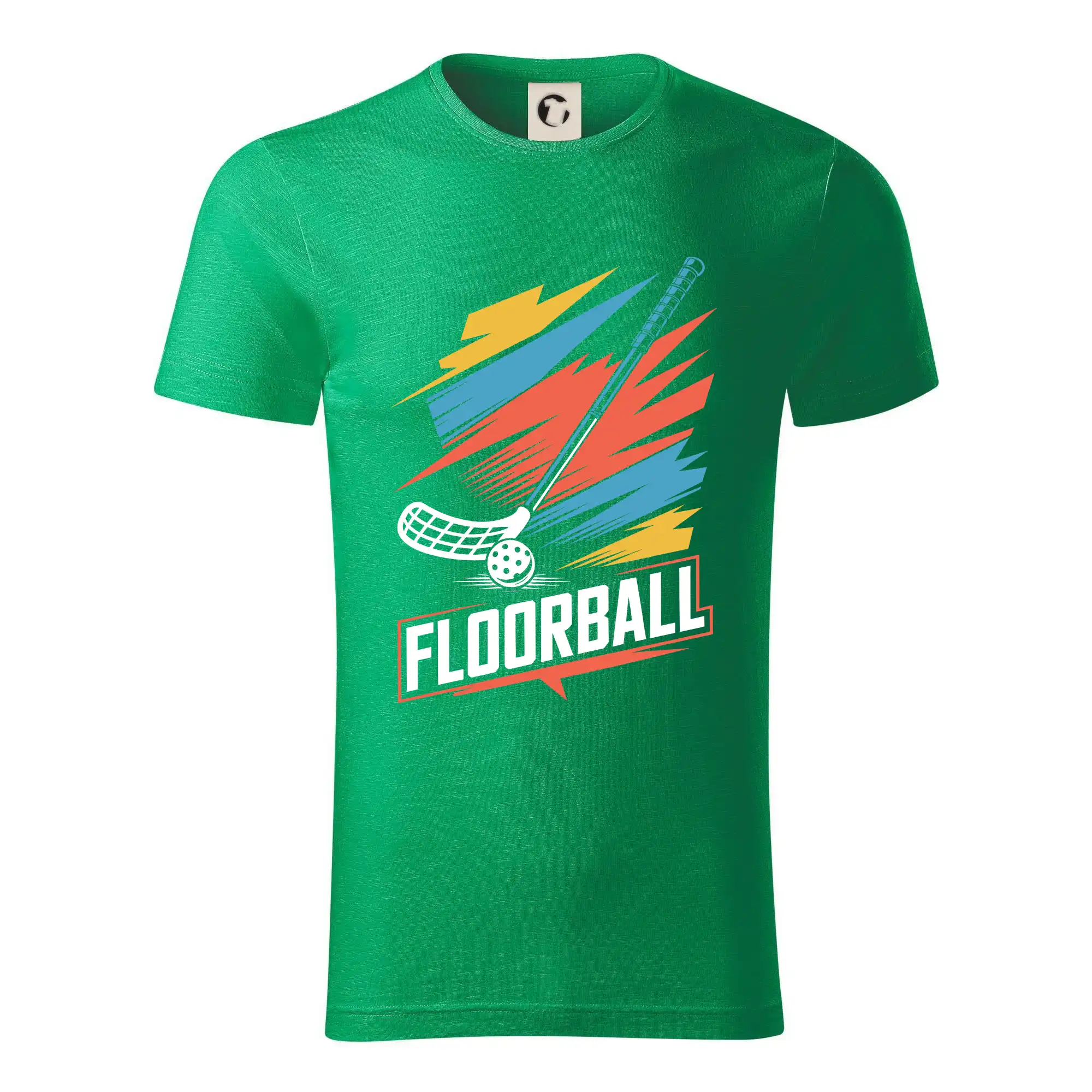 Florbalové tričká - Floorball - farby a hokejka - Tričko z organickej bavlny