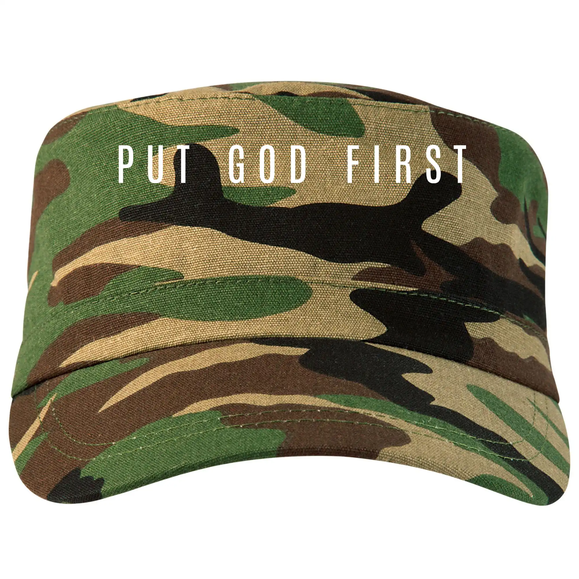 Put God first slabý nápis - Šiltovka CAMO