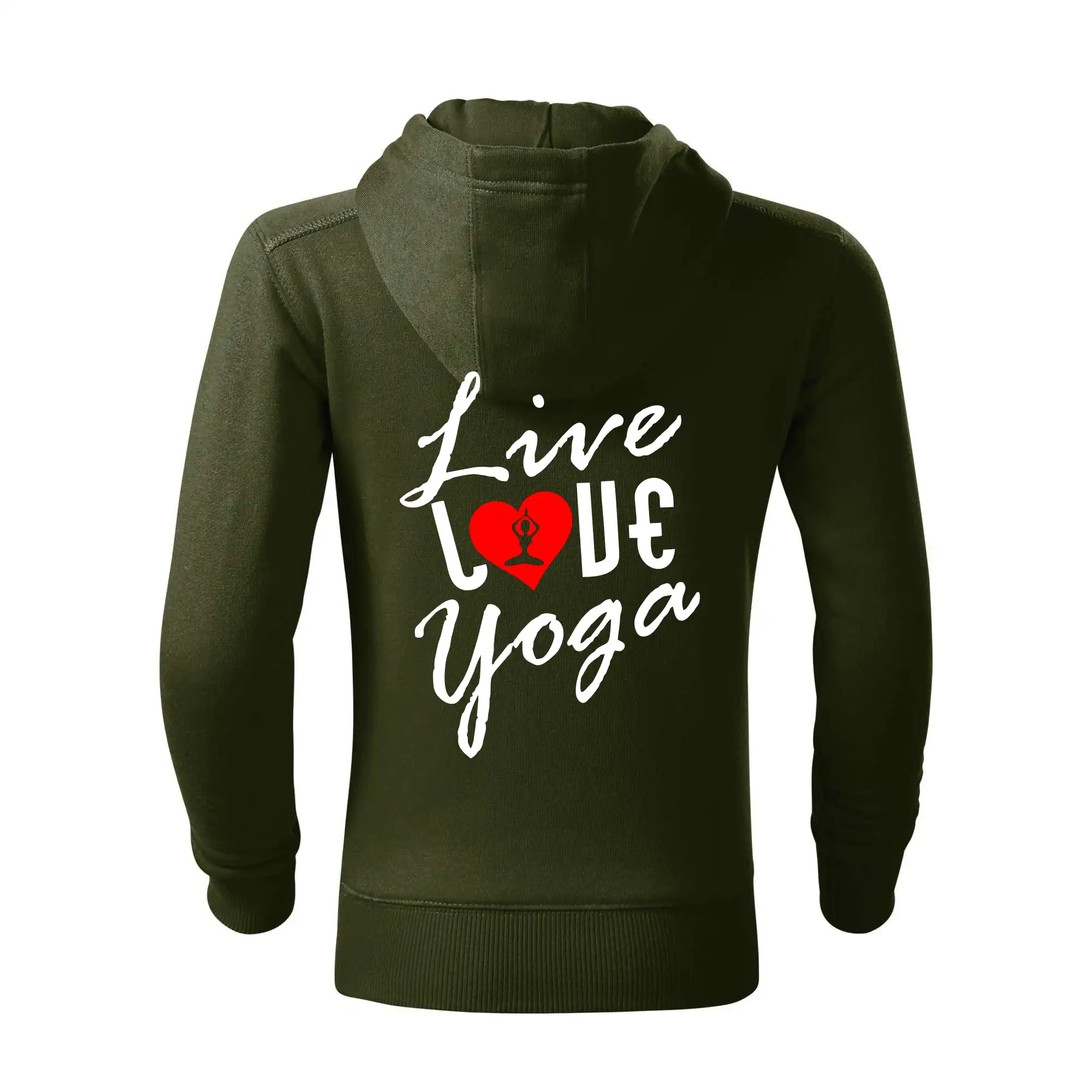 Tričká na jógu - Live Love Yoga - Detská s kapucňou na zips