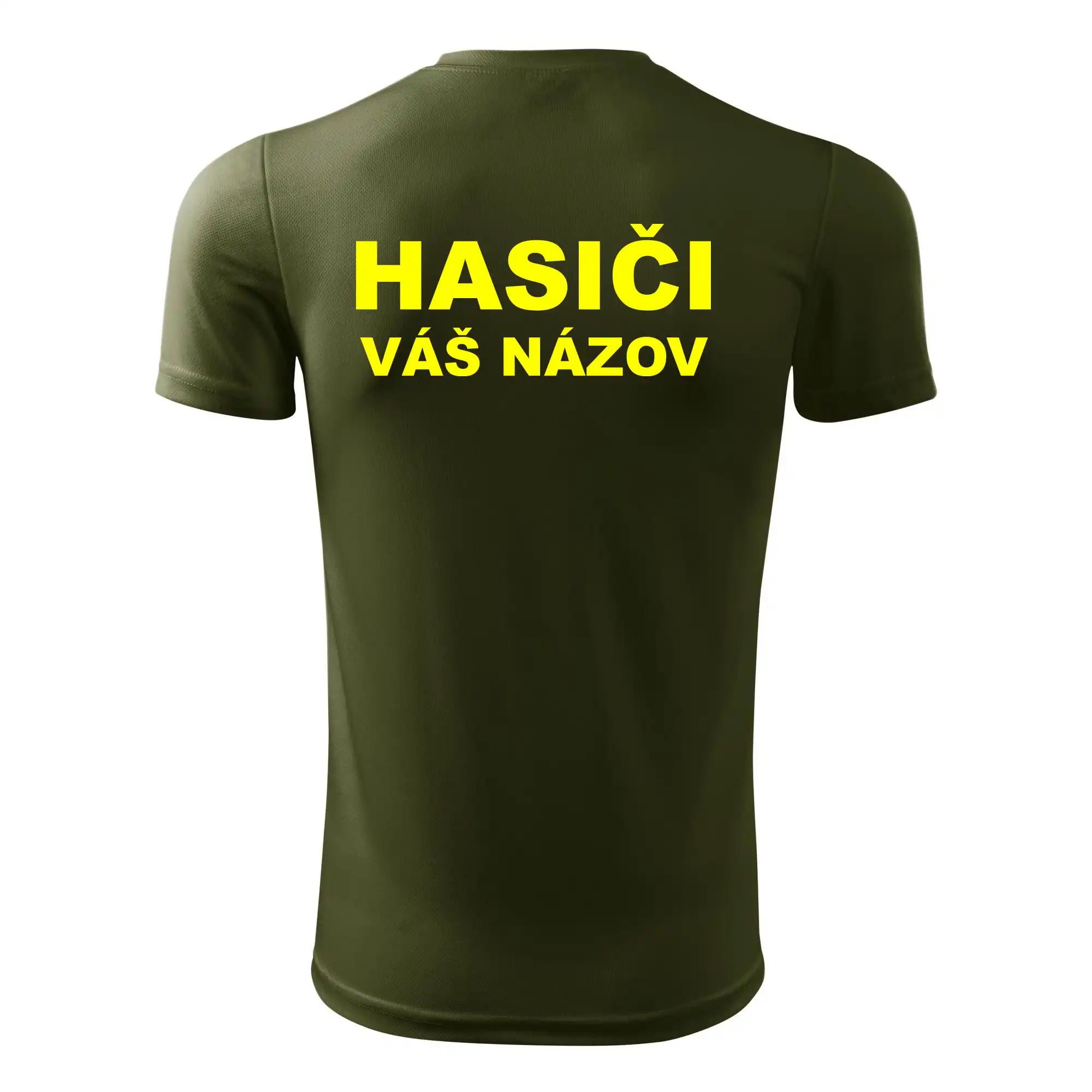 Hasiči - žltý nápis - váš názov zboru