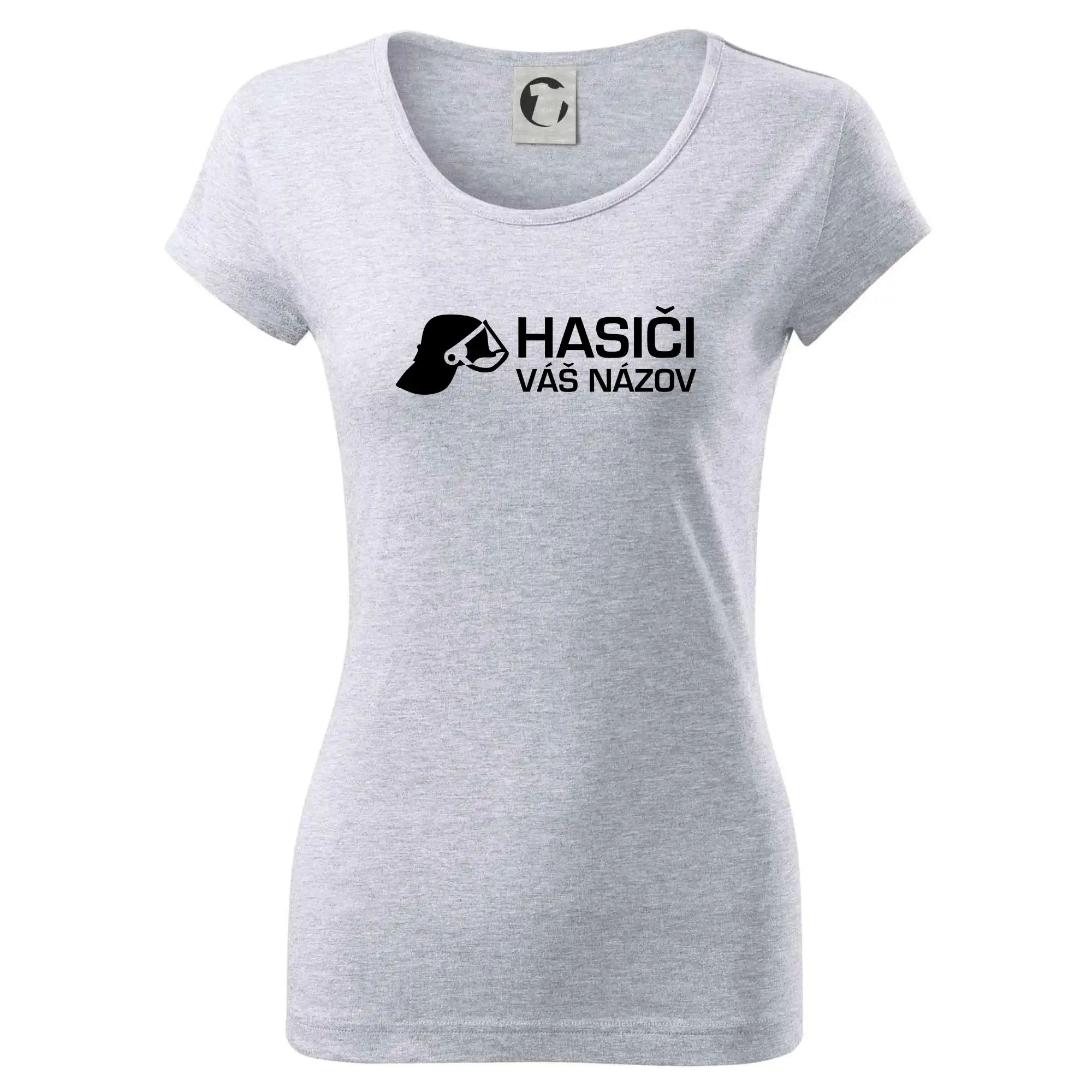 Originálne tričká pre hasičov - Hasiči helma - vlastný nápis - Dámske tričko Pure