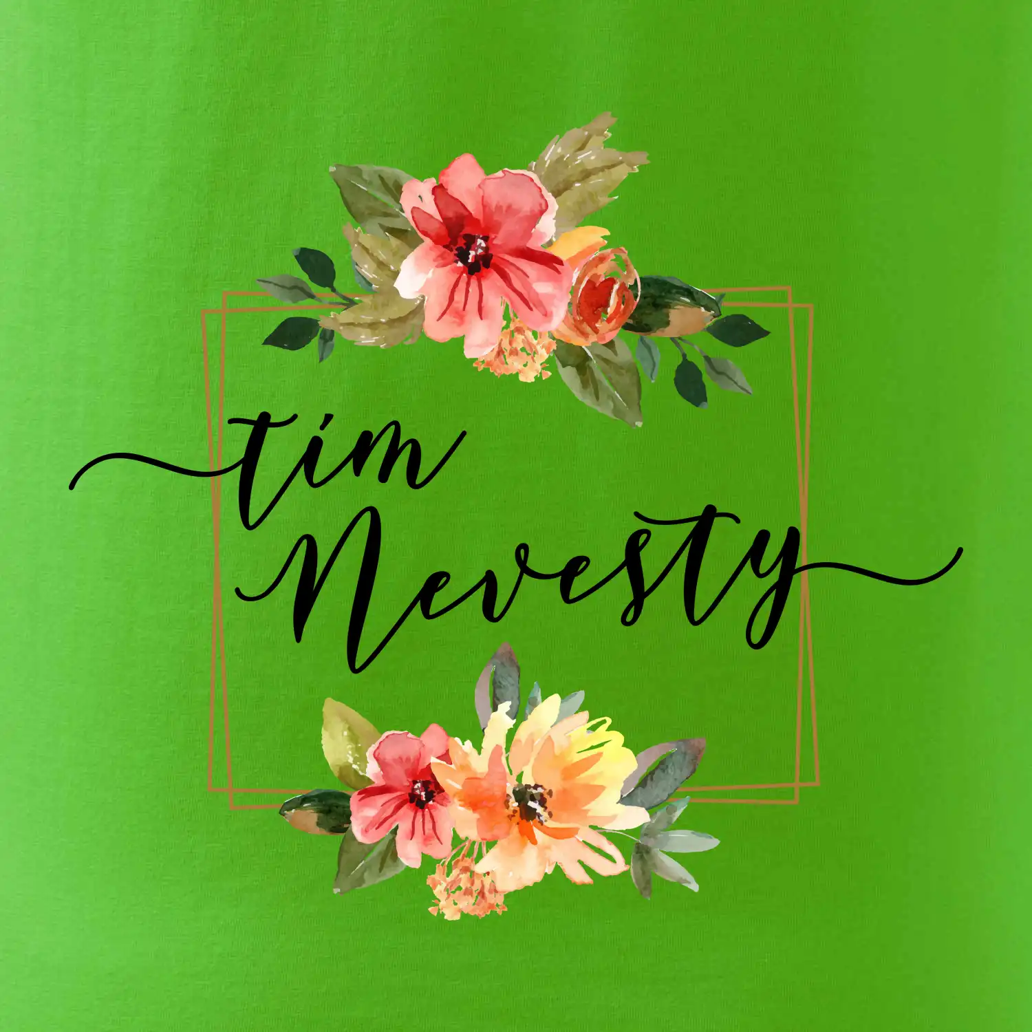 Tím nevesty štvorec oranžový SK