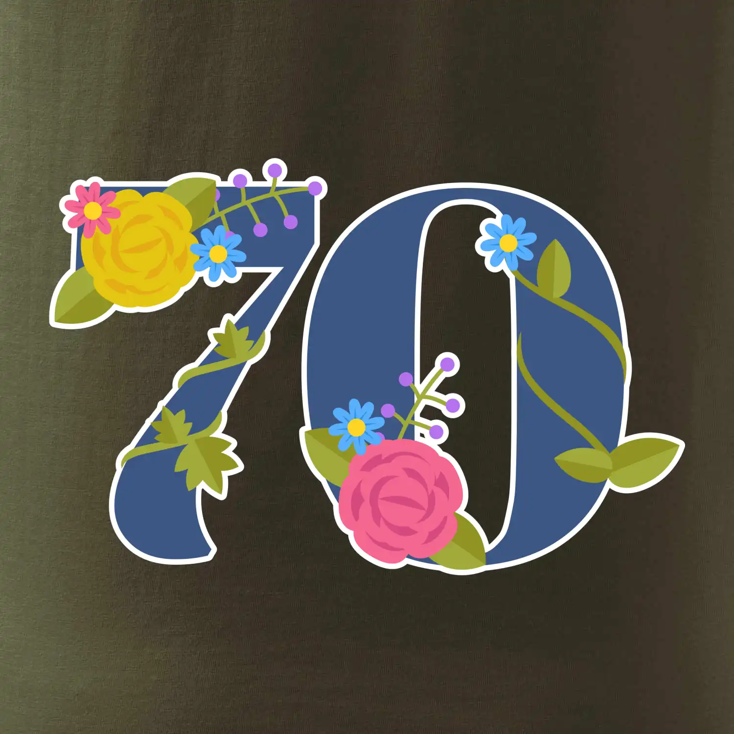 Květinové číslo kreslené - 70