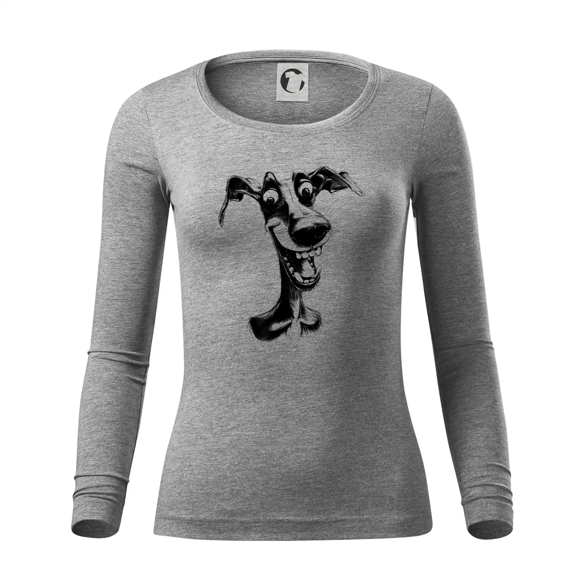 Černobílá karikatura chrt