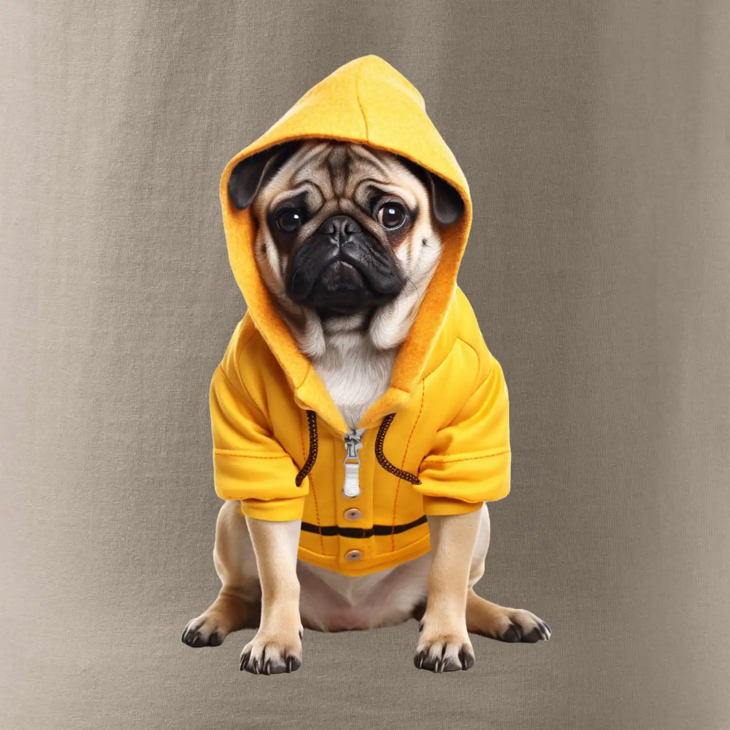 Mops v mikině