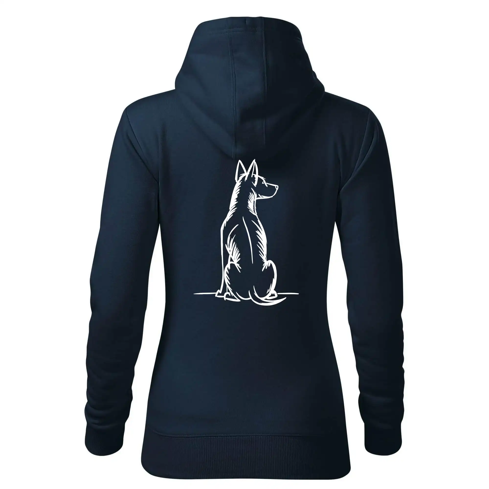 Pes kreslený zezadu