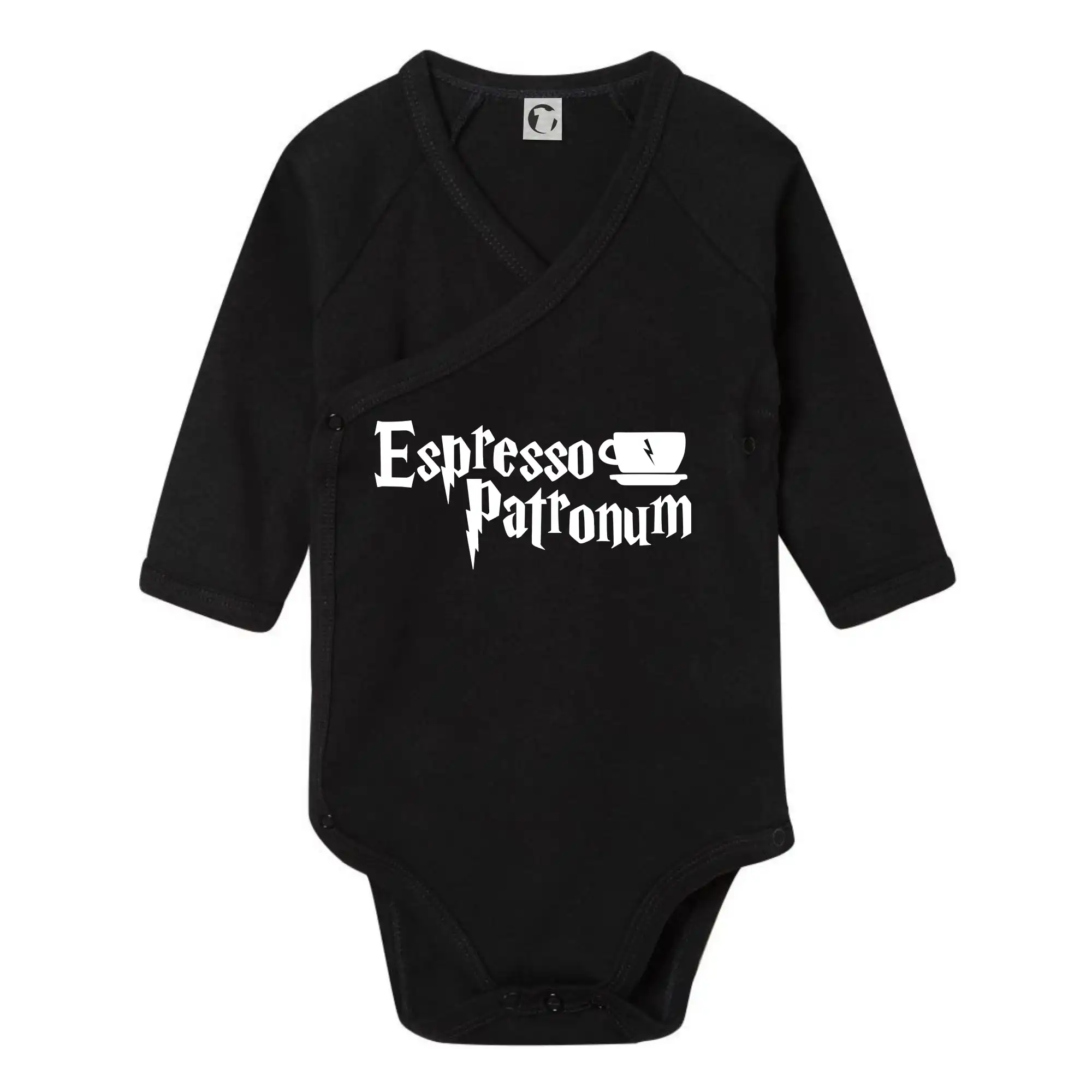 Filmové tričká - Harry - Espresso Patronum - Body zavinovacie s dlhým rukávom