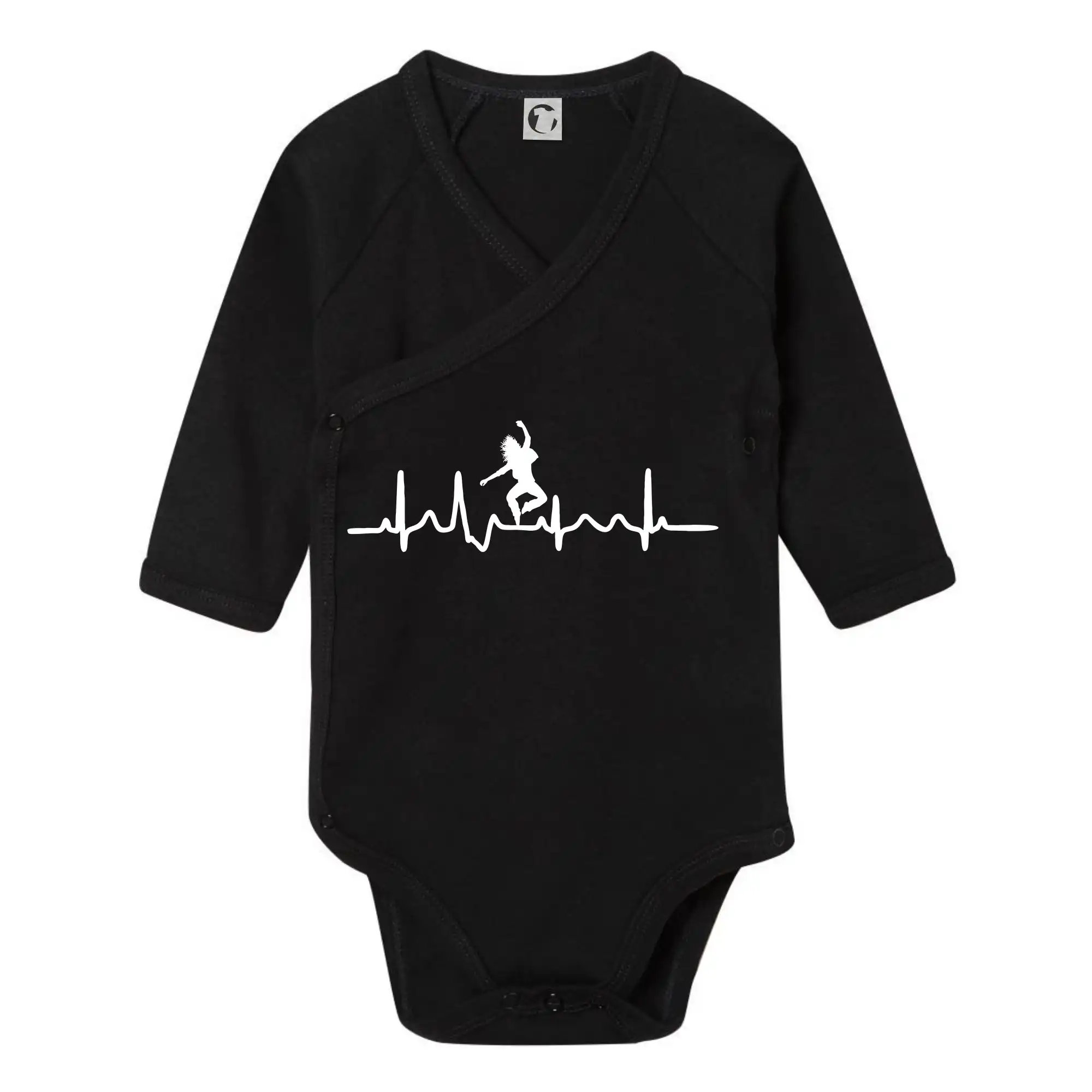 Ekg tanec - vlasy - Body zavinovacie s dlhým rukávom