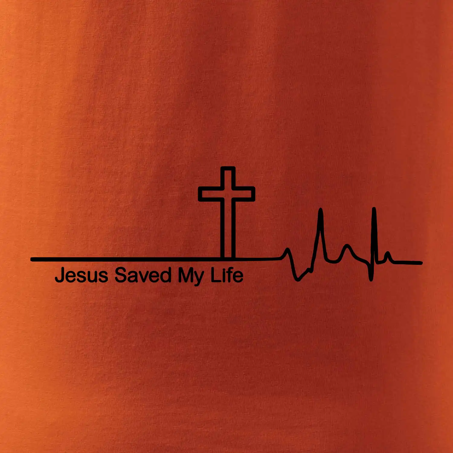 Jesus Saved My Life kříž ekg