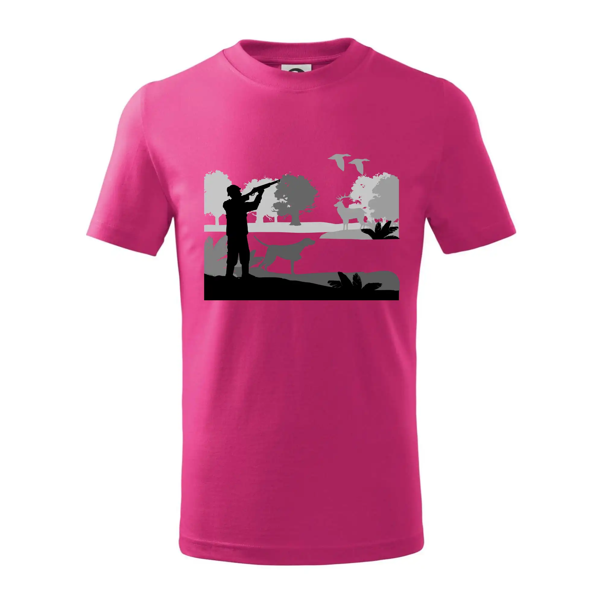 Lovec a stavač v lese