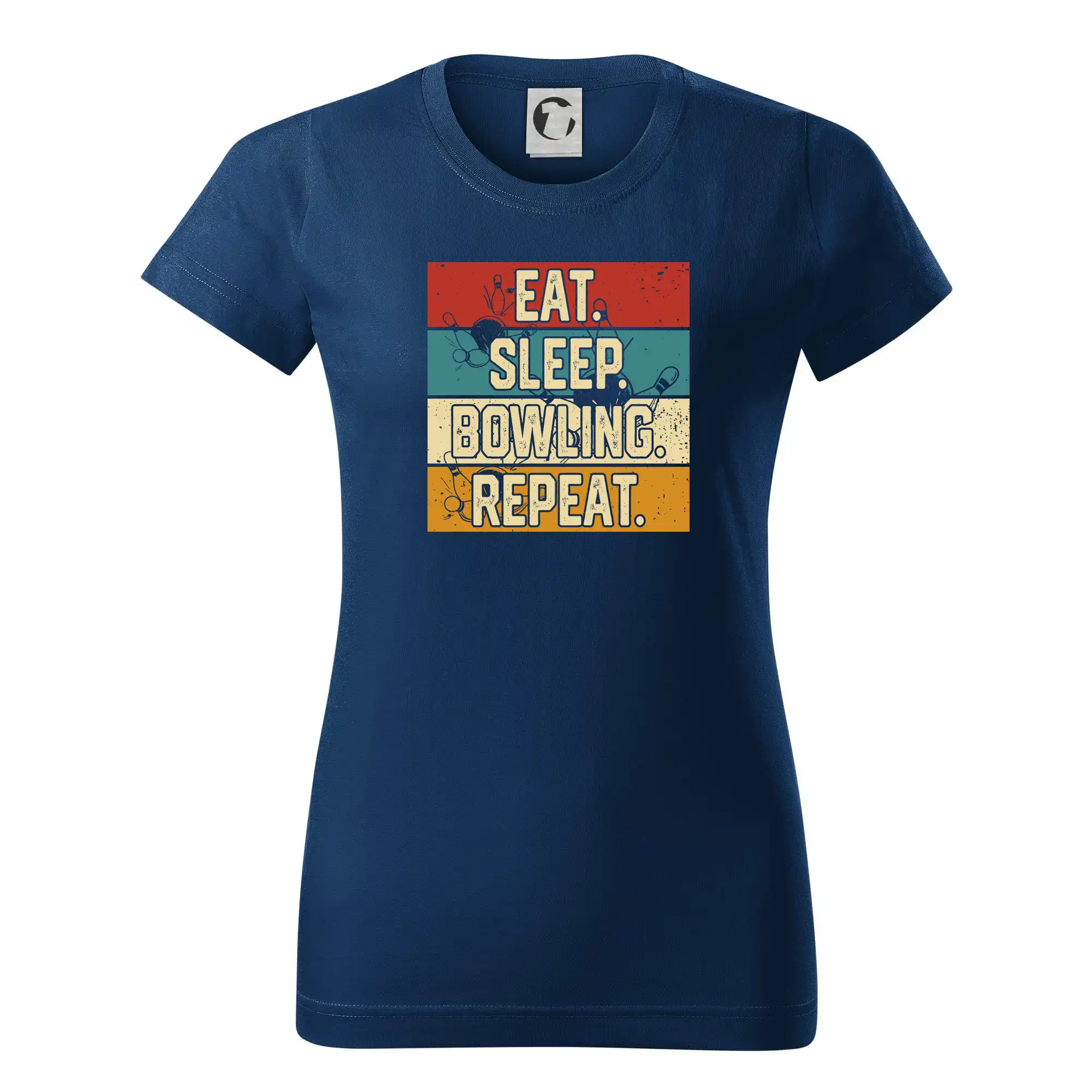 Tričká Bowling - Eat Sleep Bowling Repeat - Dámske tričko basic - ľahko voľnejšie a dlhšie