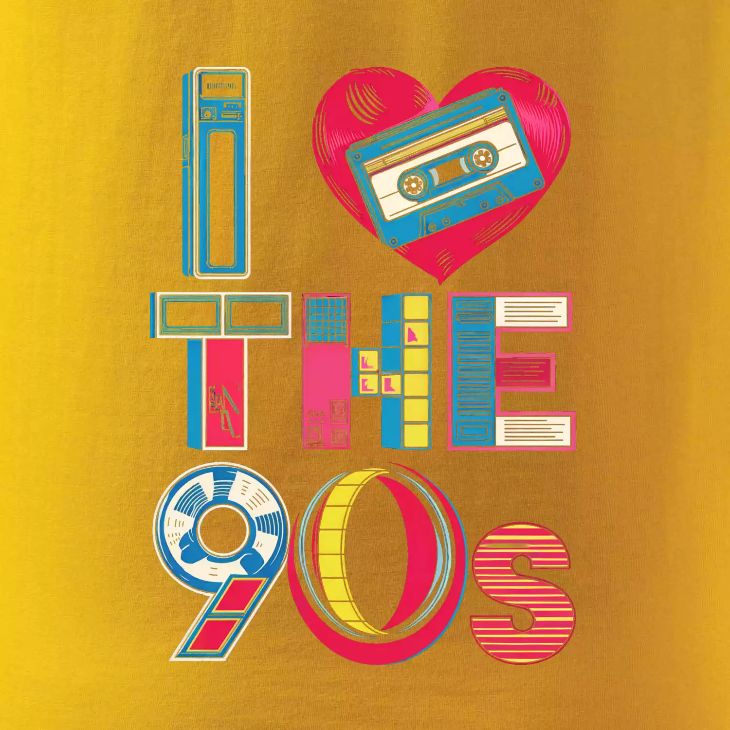 I love 90s - srdce a kazeta