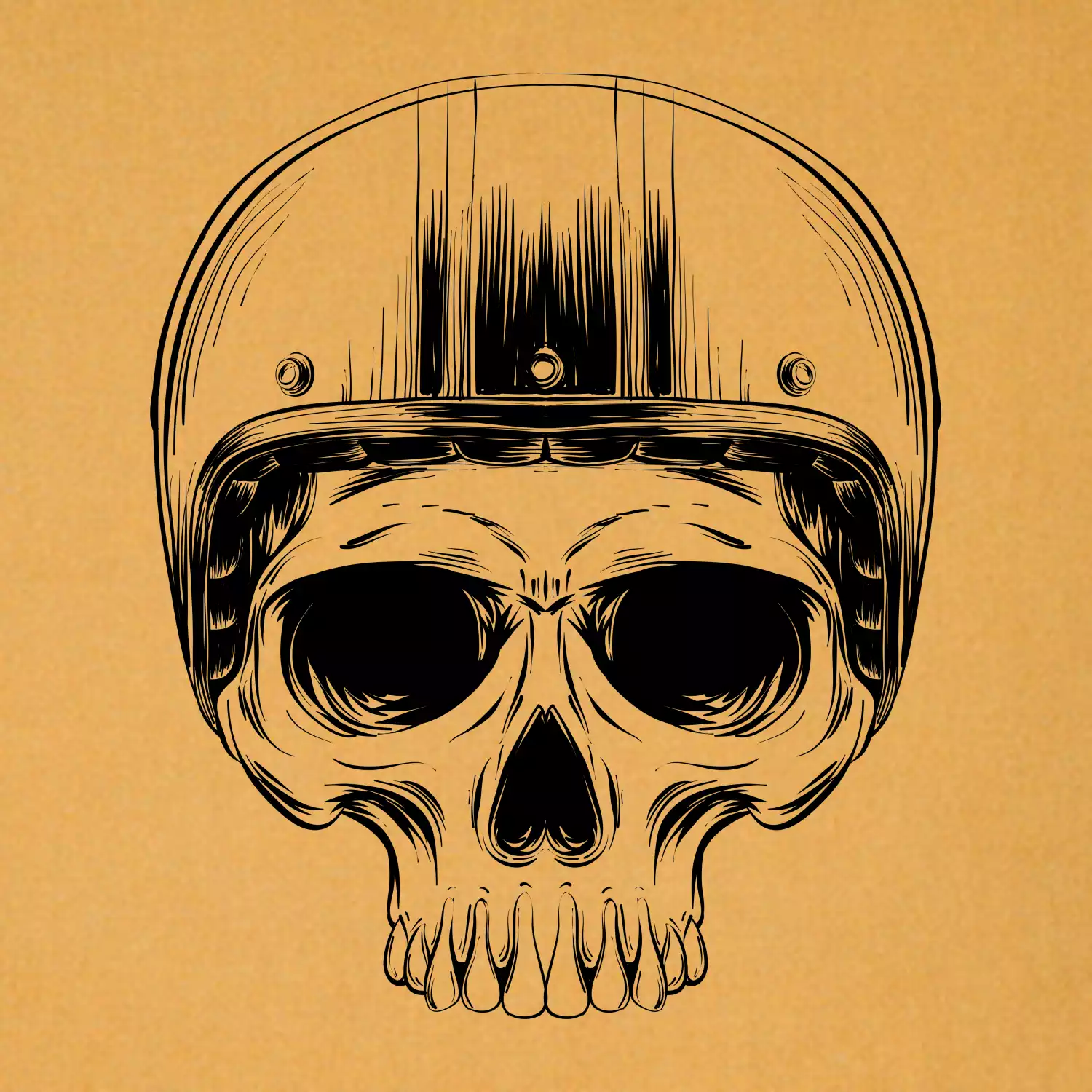 Motorkář lebka s kulatou hlavou