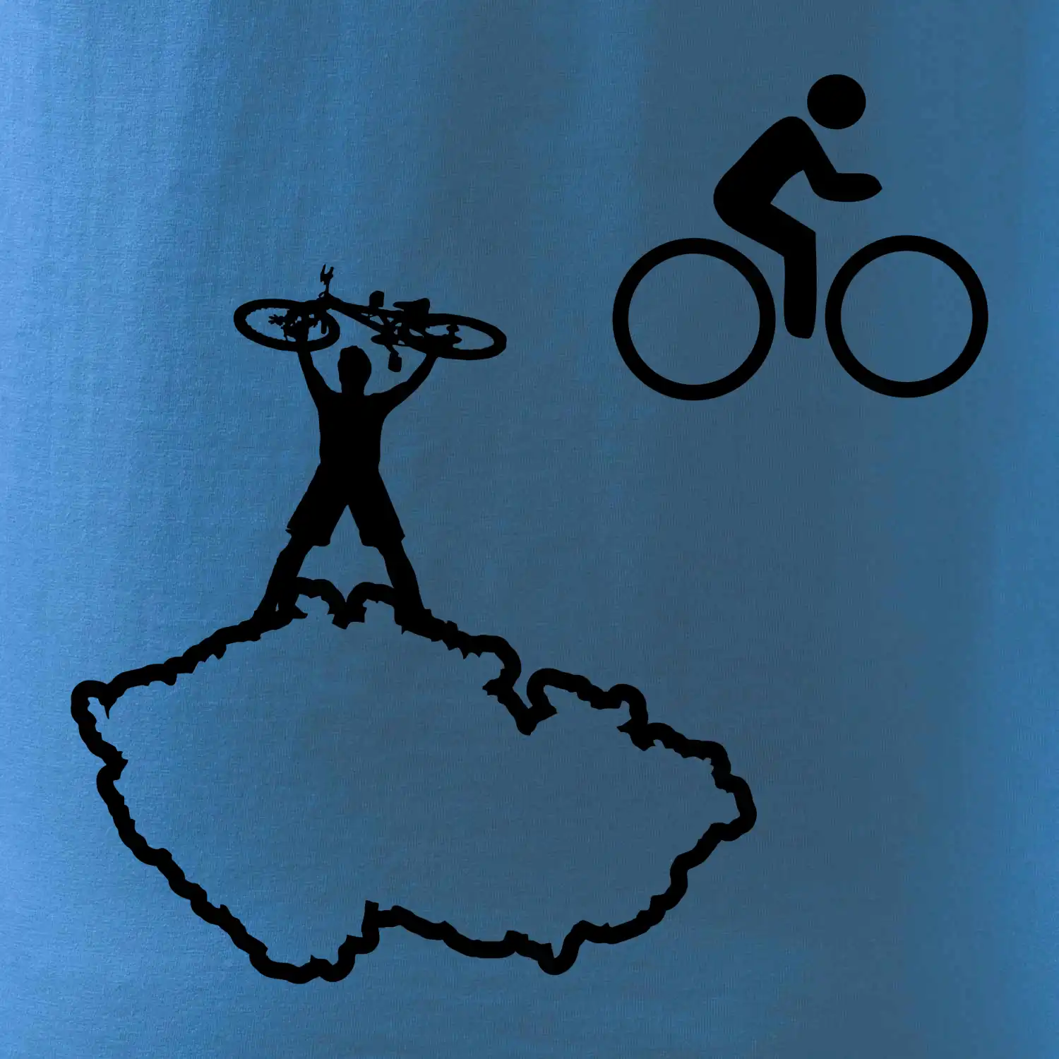 Mapa ČR + kolo na prsu