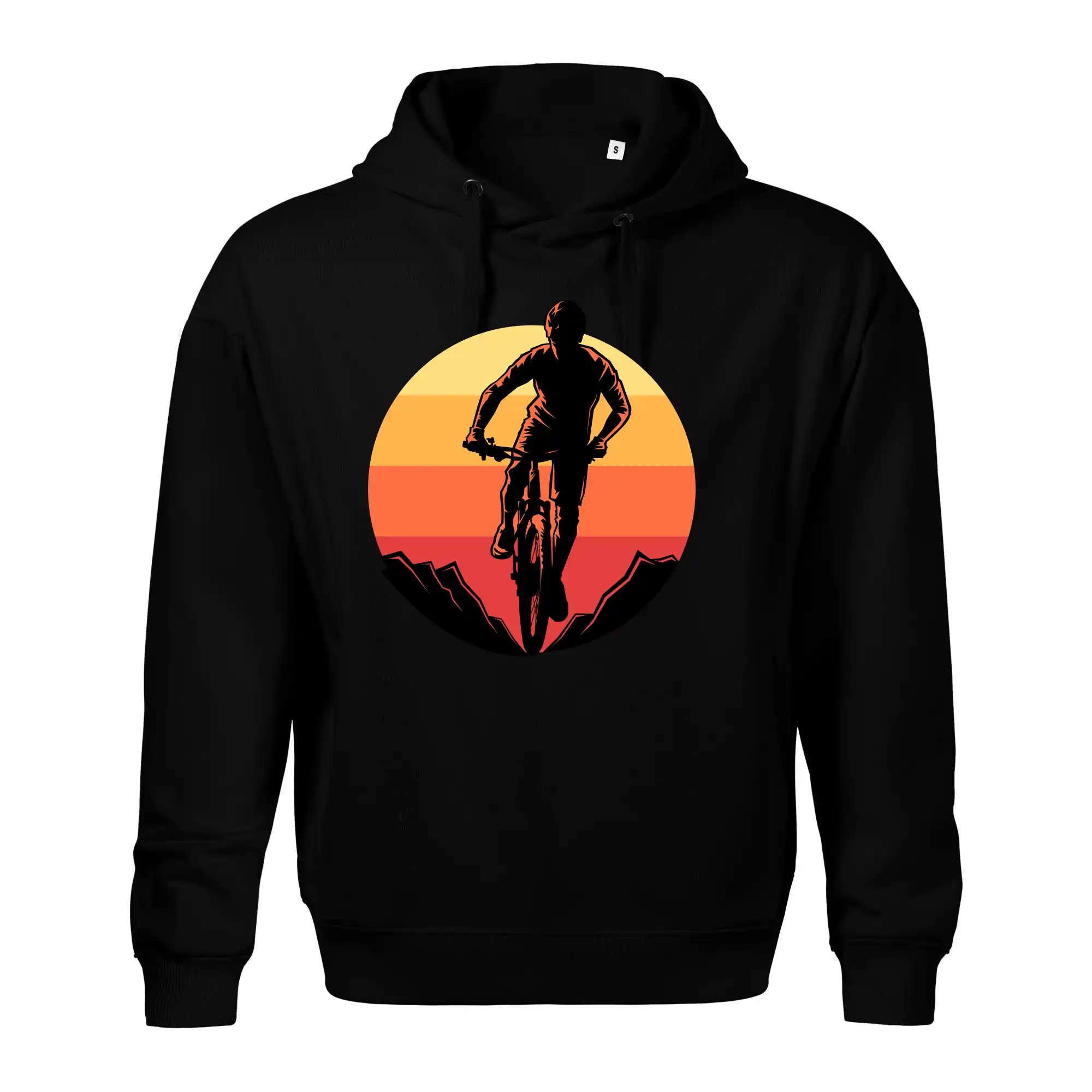 MTB cyklista a západ slunce