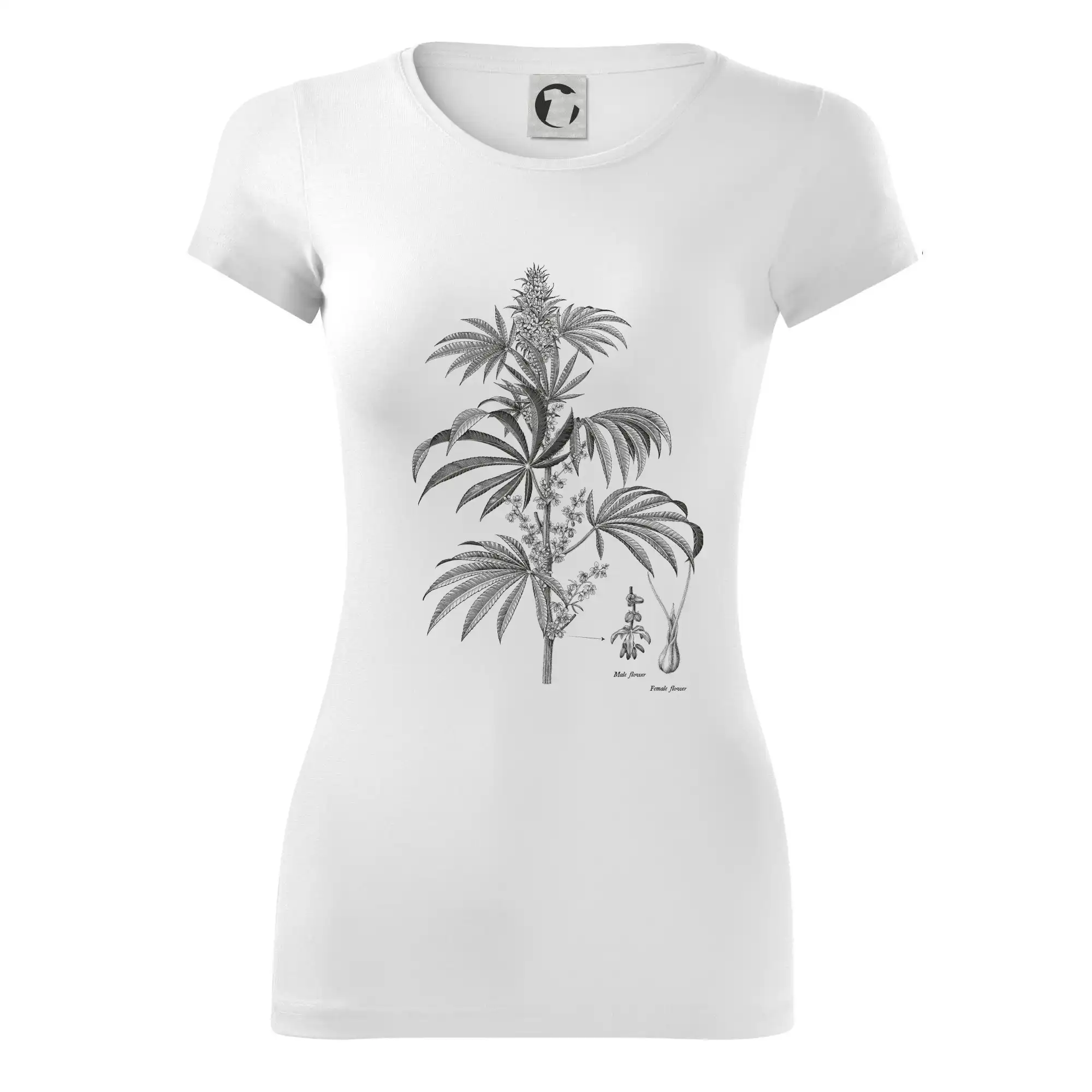 Konopí kytka černobílá