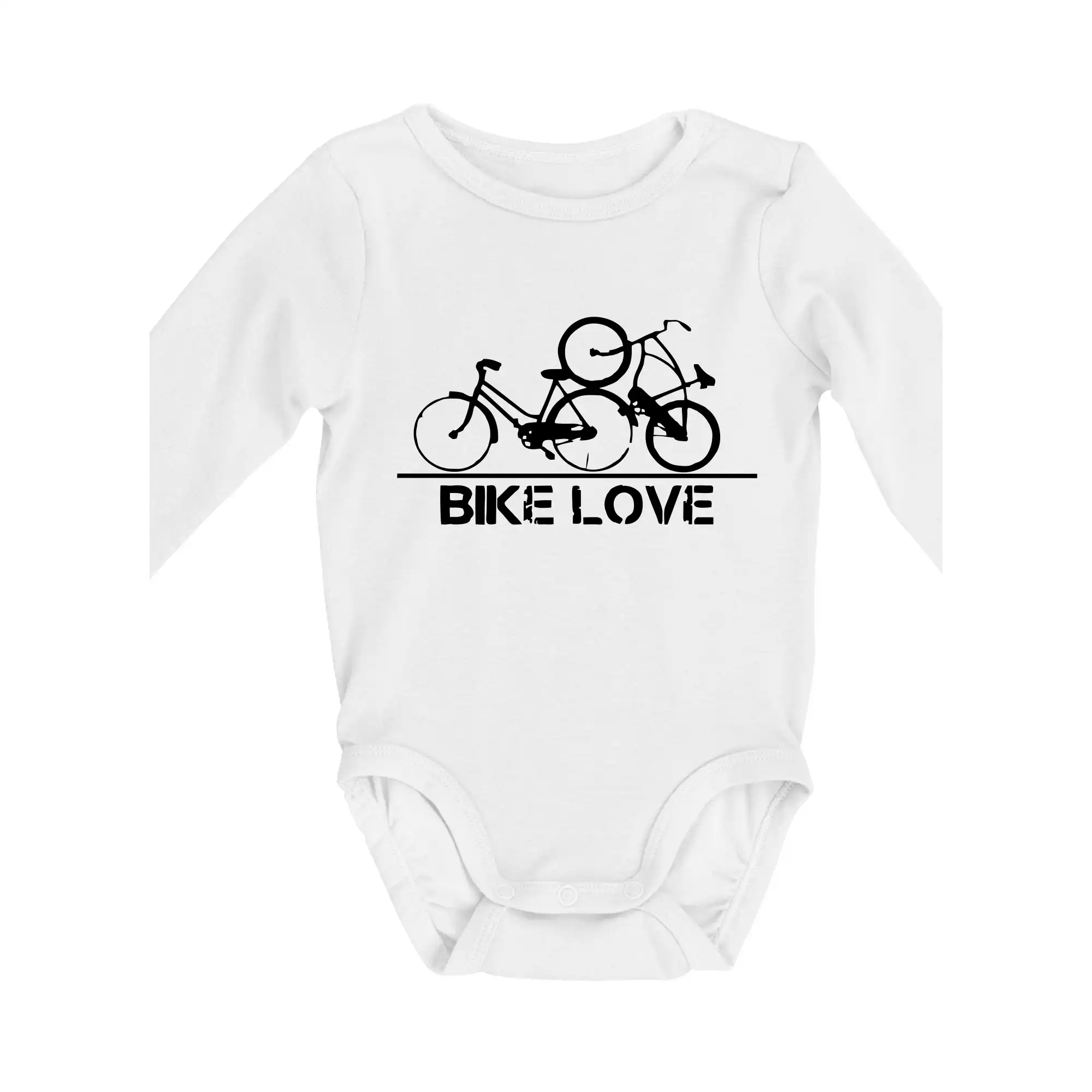 Tričko ako darček pre cyklistu - Bike love - Body dojčenské s dlhým rukávom