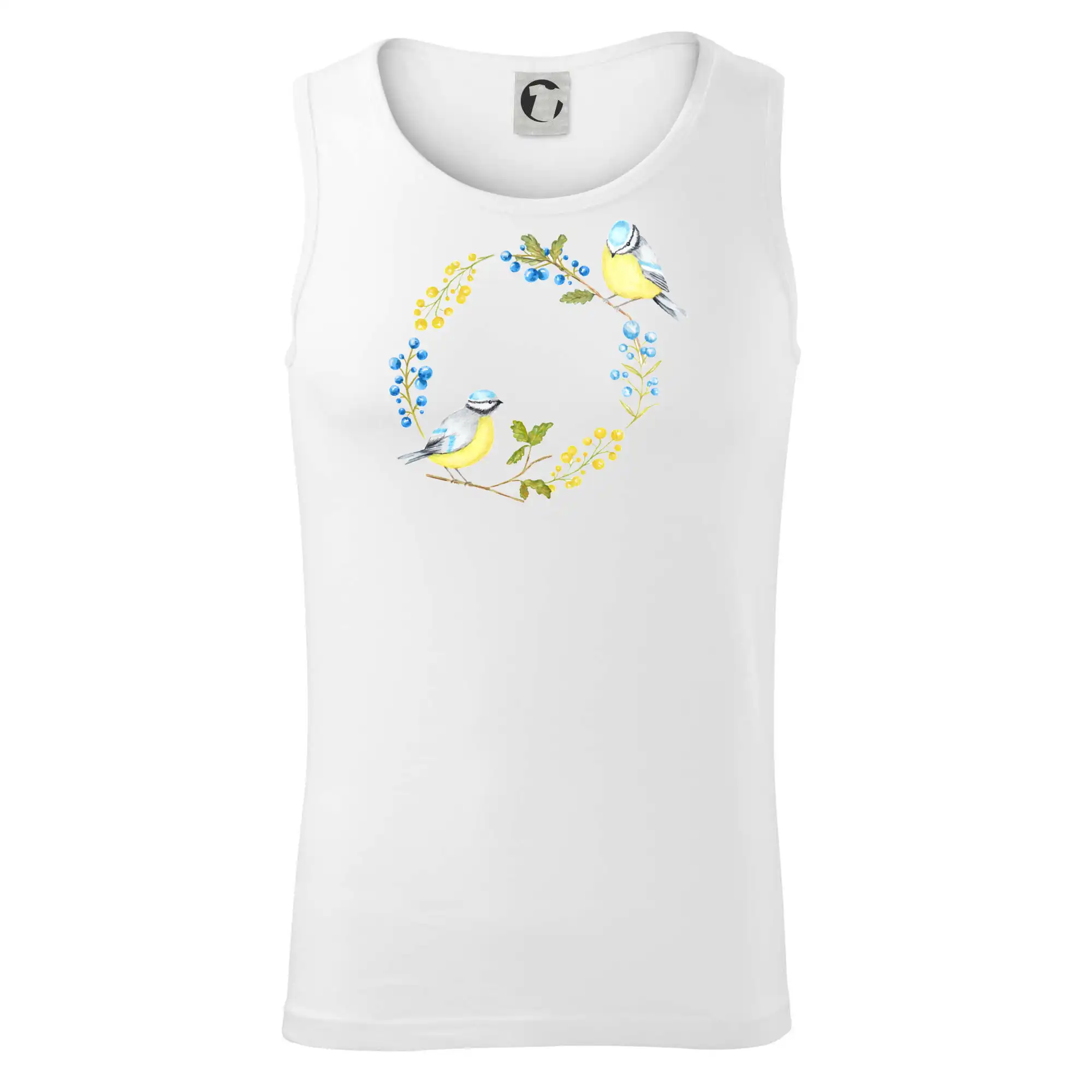 Sýkorky na kruhu z květin