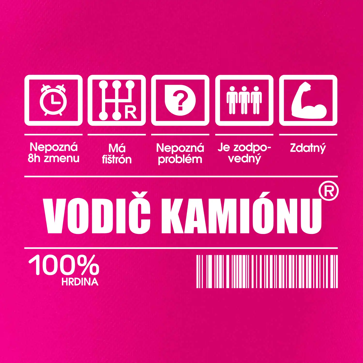 Čiarový kód - Vodič kamionu