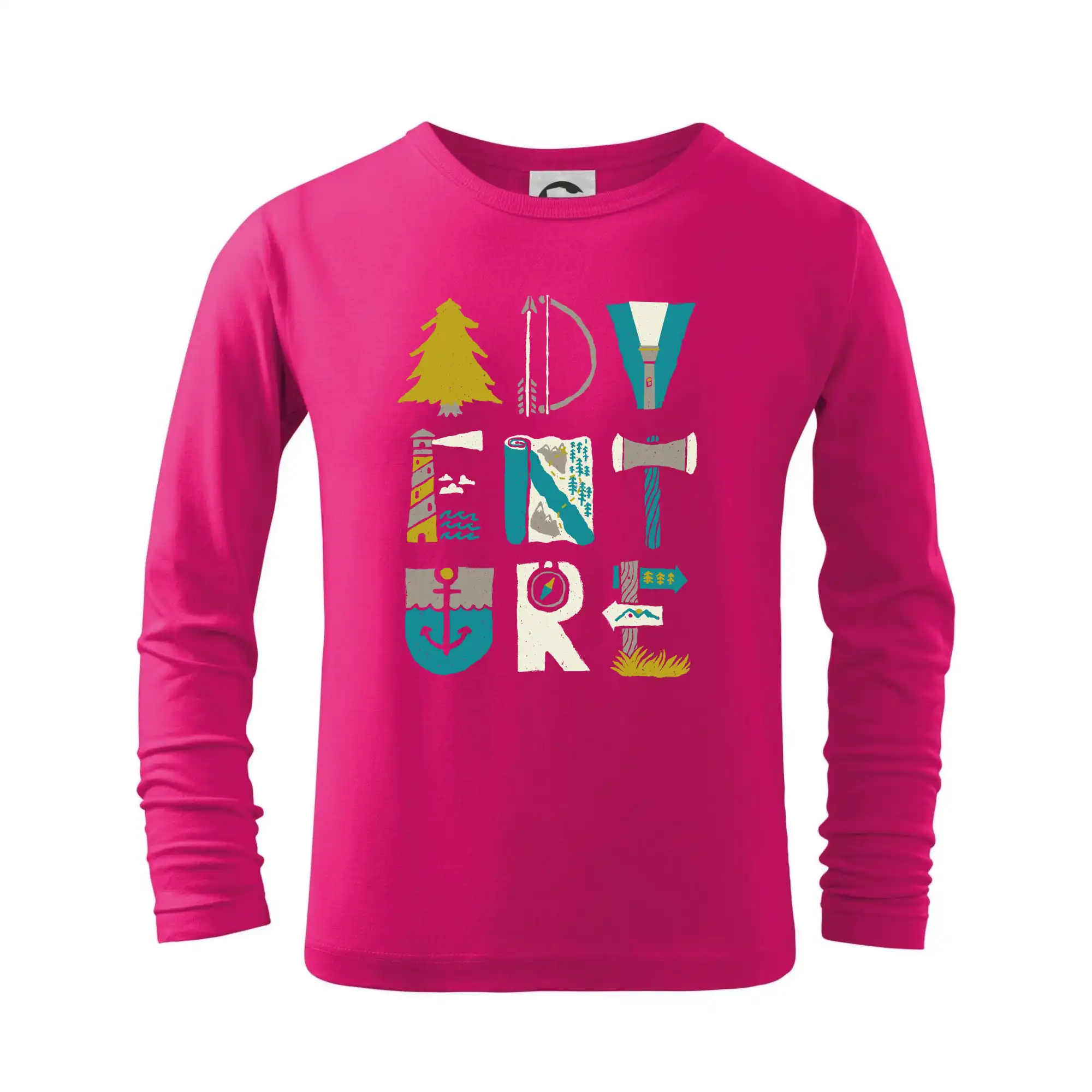 Trička na kempovanie - Adventure font - Tričko detské Long Sleeve