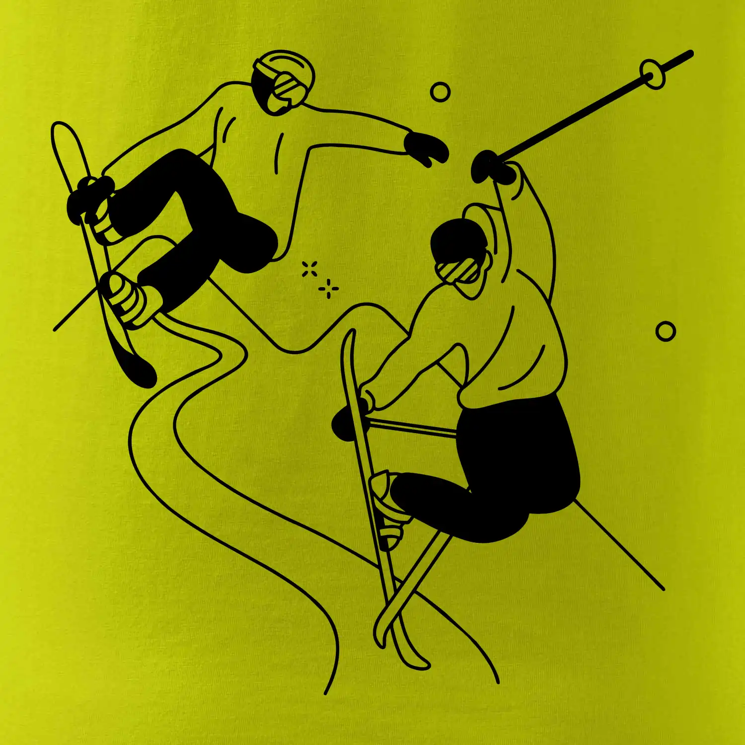 Lyžovaní - kresleny obrázek