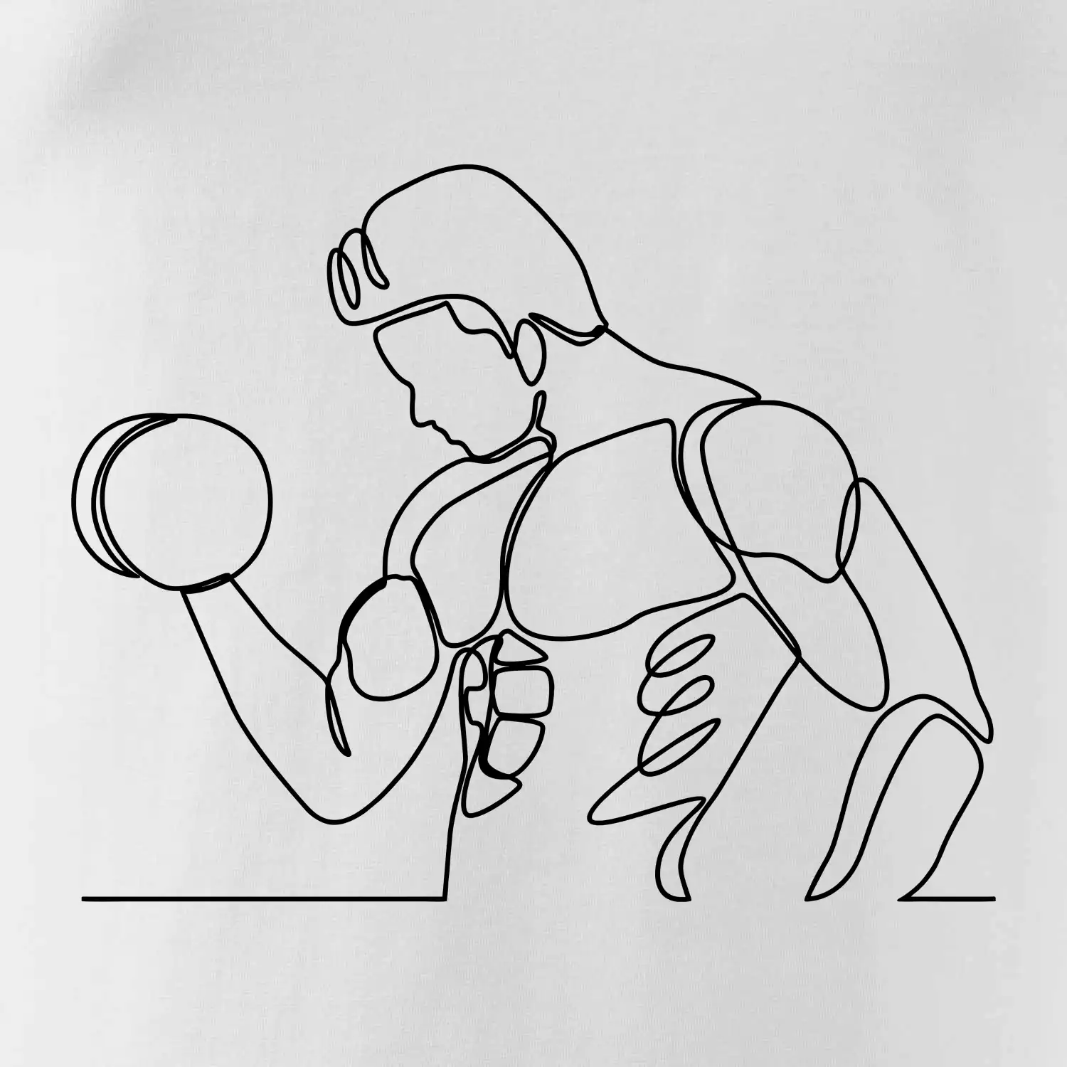 Fitness muž jedním tahem