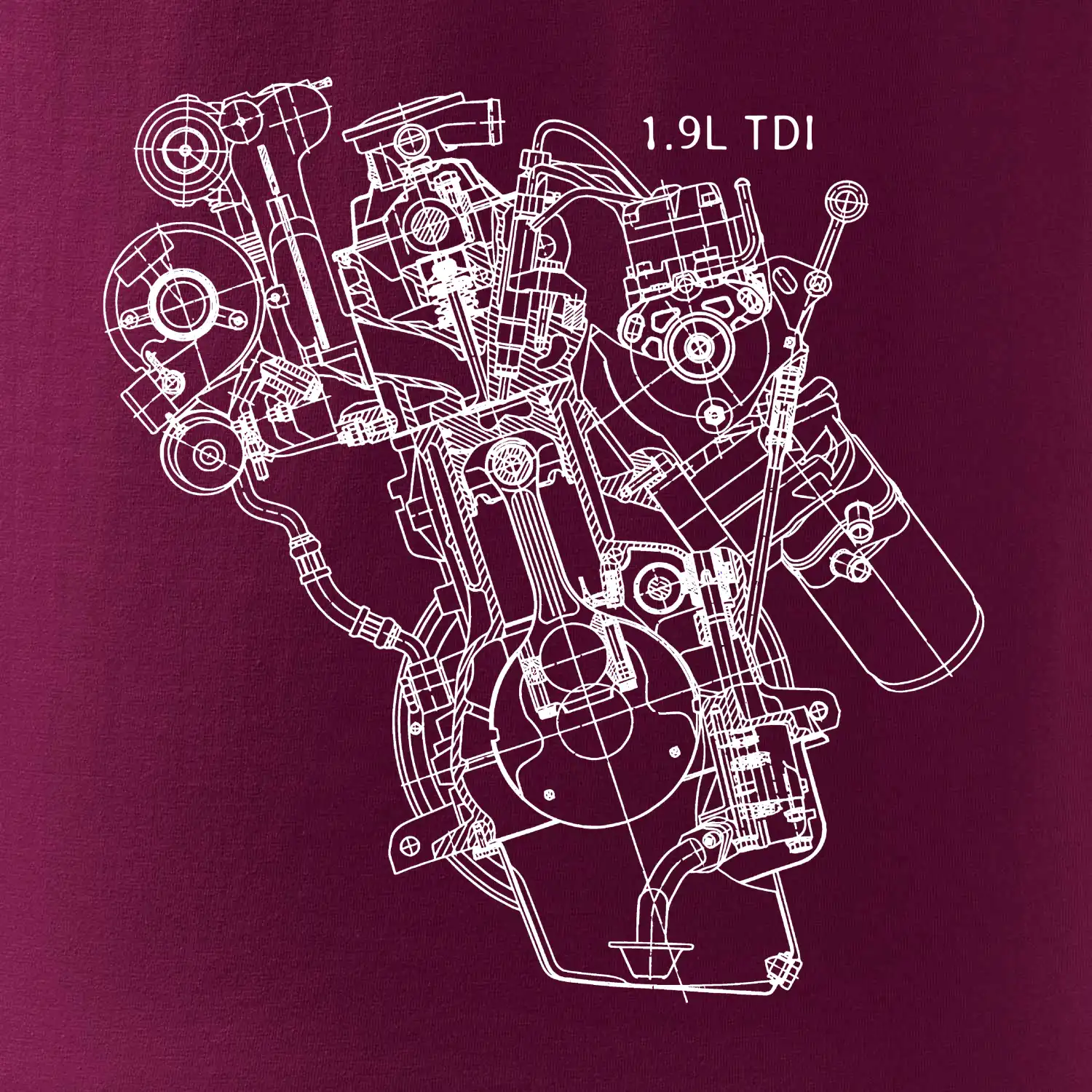 Motor Škoda/ VW 1.9L  TDI z boku