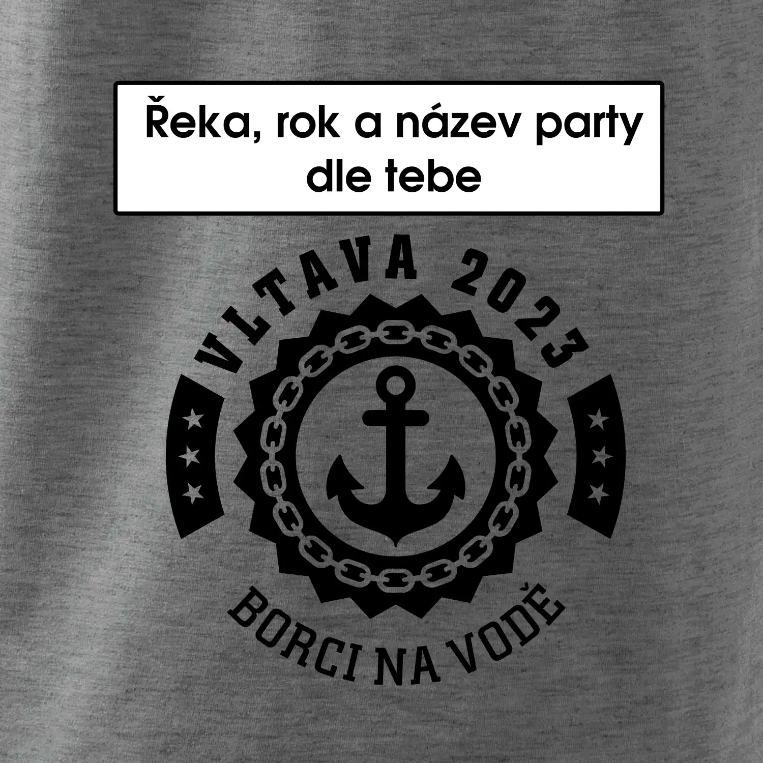 Na vodu - kotva (vlastní nápis)
