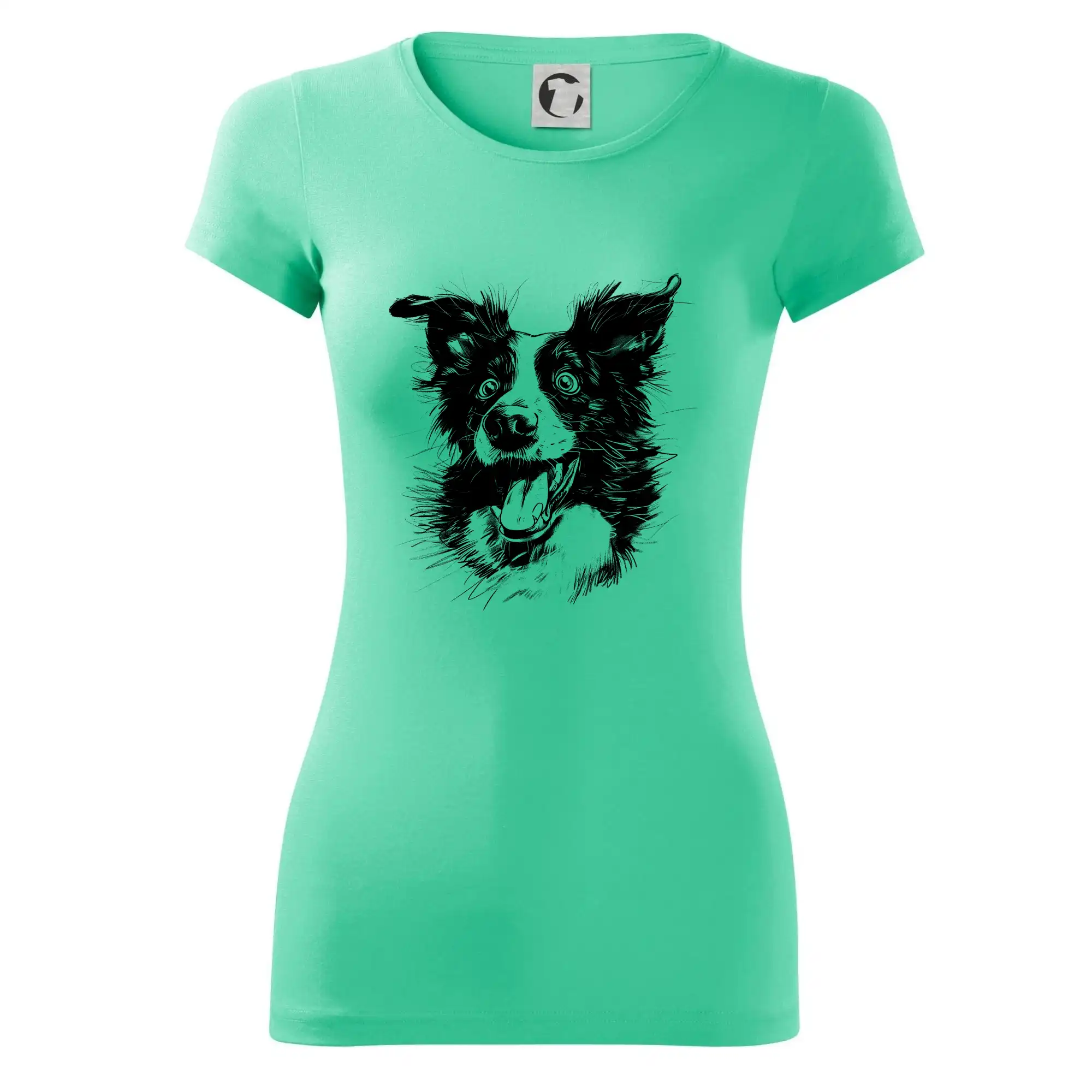 Černobílá karikatura Border kolie