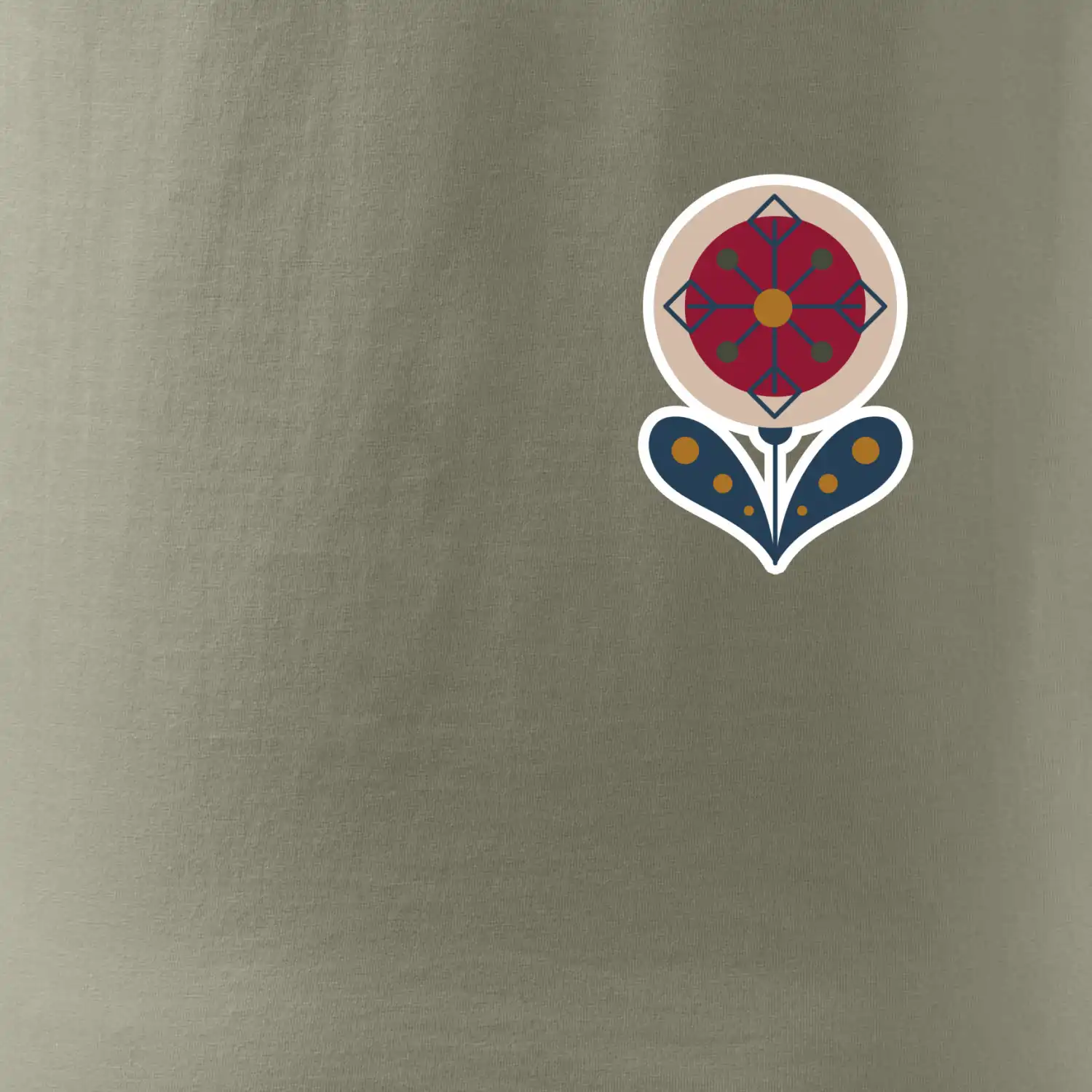 Folklor na prsu květina kulatá