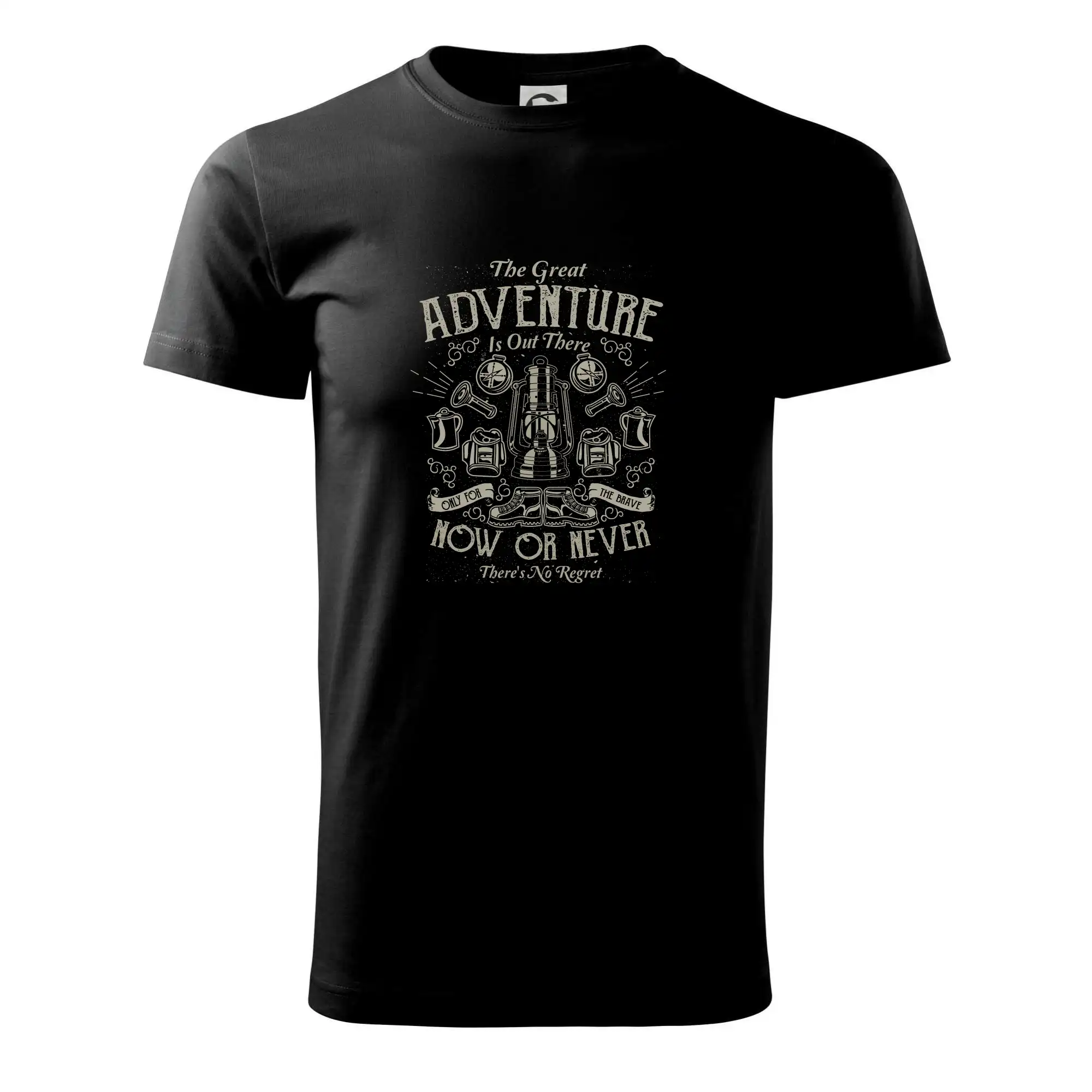 Trička na kempovanie - The Great Adventure now or never - Tričko extra veľké  (5-8XL)