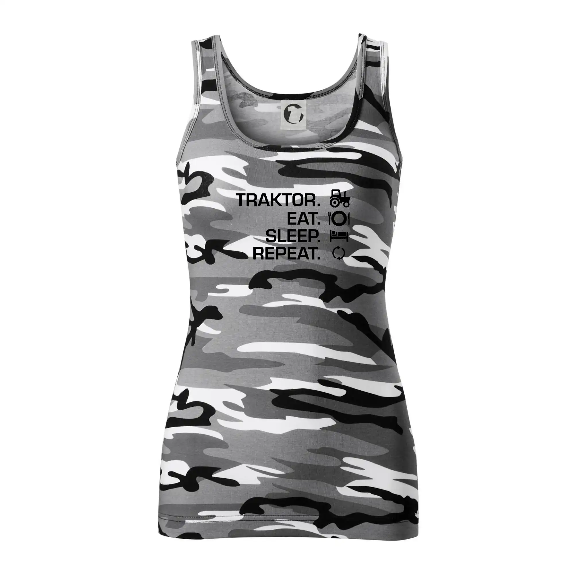 Traktor eat sleep repeat - Maskáčové tielko