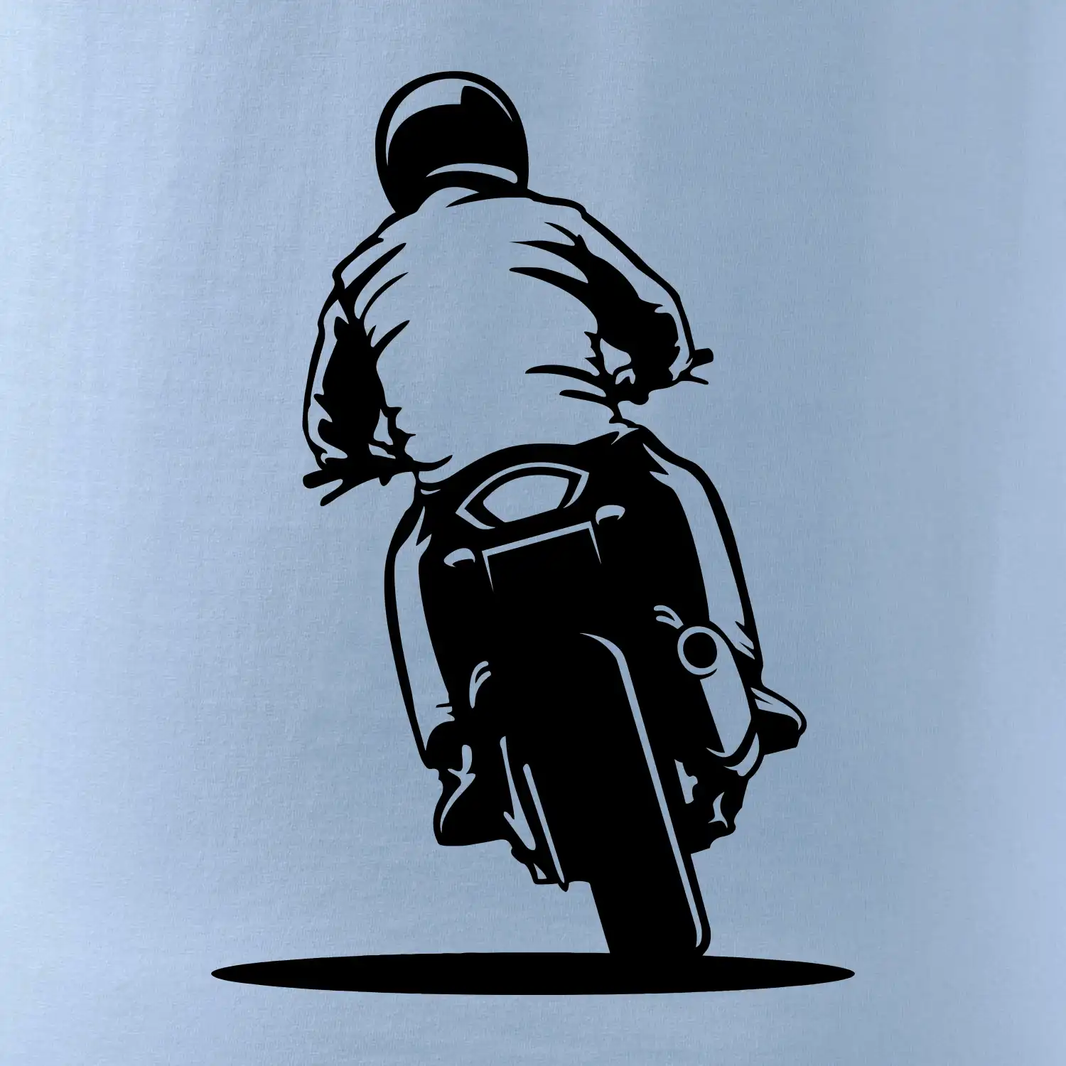 Motorkář na zádech - silnice