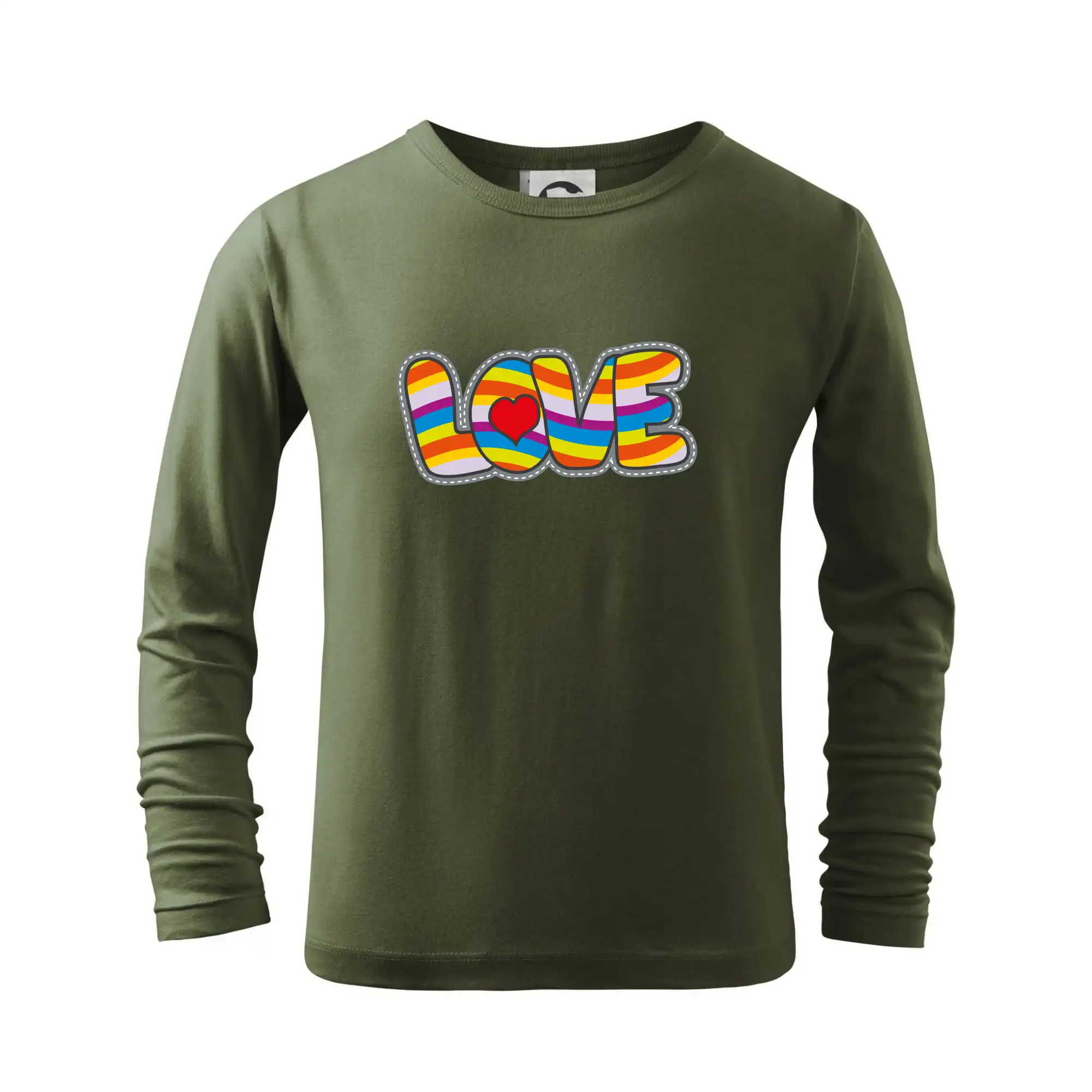 Tričká pre pohodový ľudí - Love nápis dúhový - Tričko detské Long Sleeve