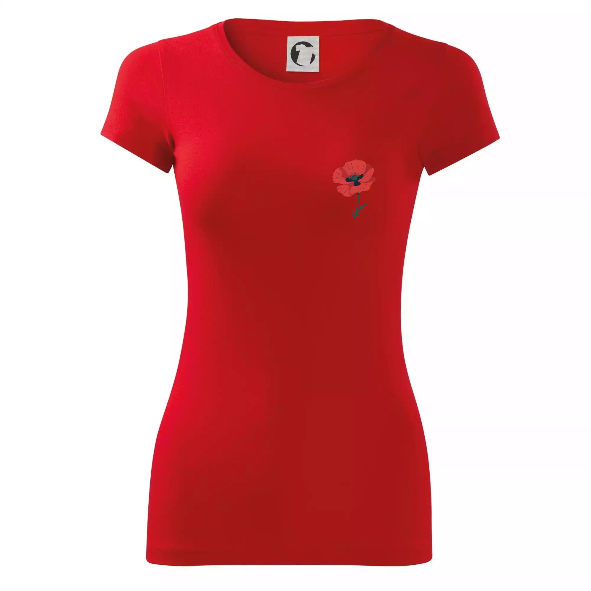 Vlčí mák kreslený na prsu