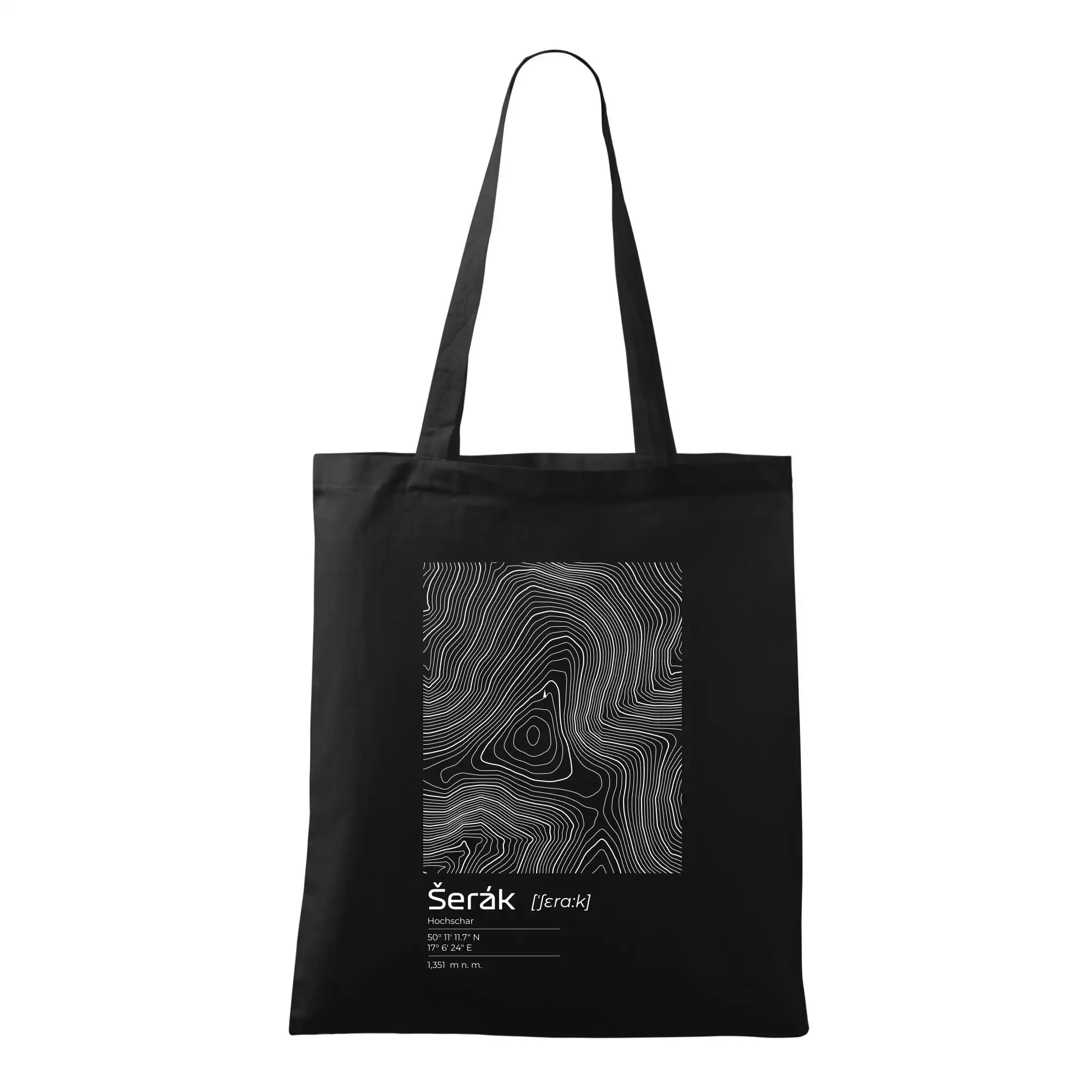 Šerák - vrstevnice v obdélníku