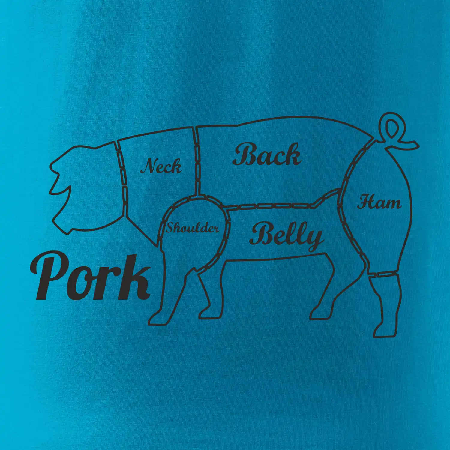 Prase nákres rozřezání