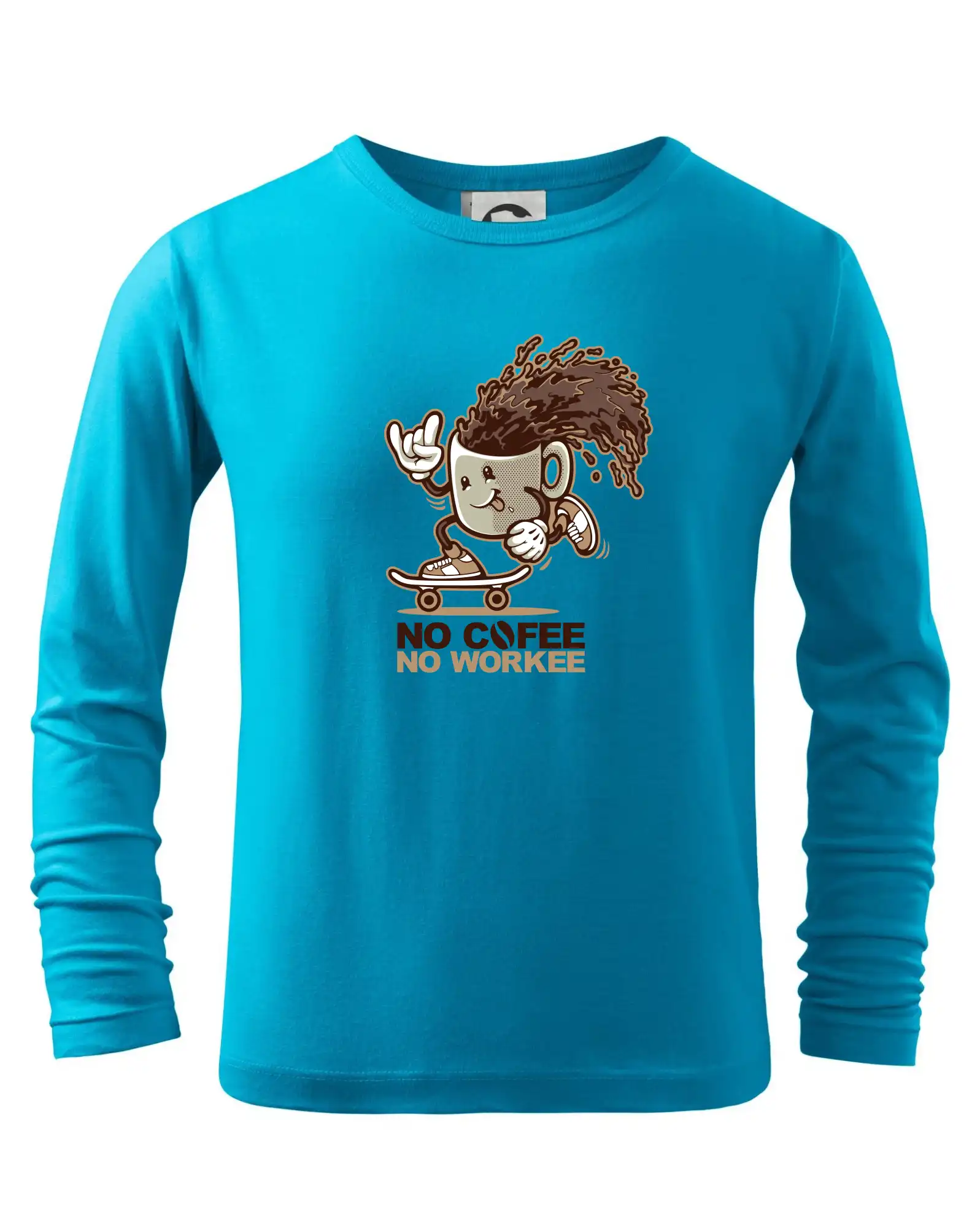 Motívy pre baristu a milovníkov kávy - No cofee no workee - Tričko detské Long Sleeve