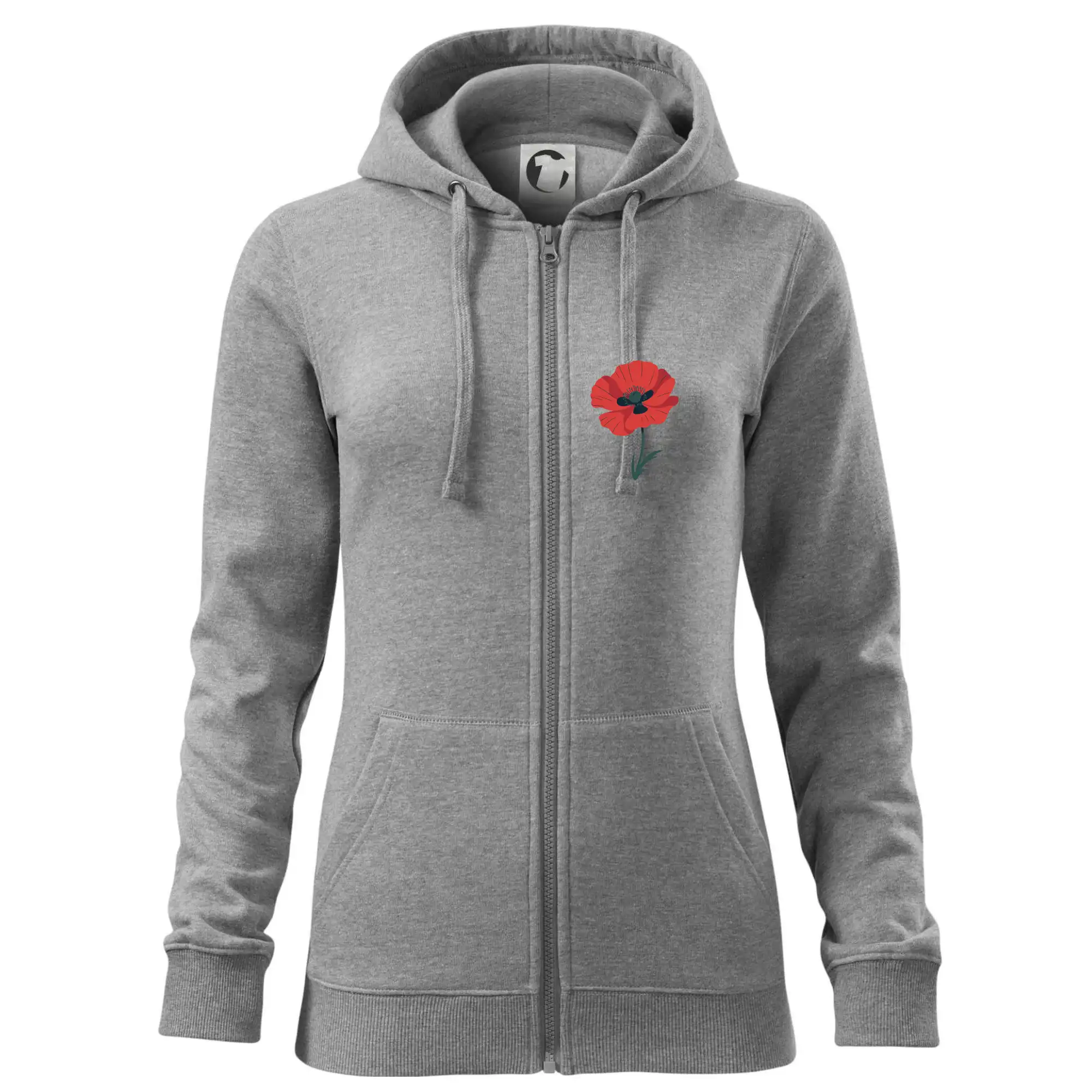 Vlčí mák kreslený na prsu