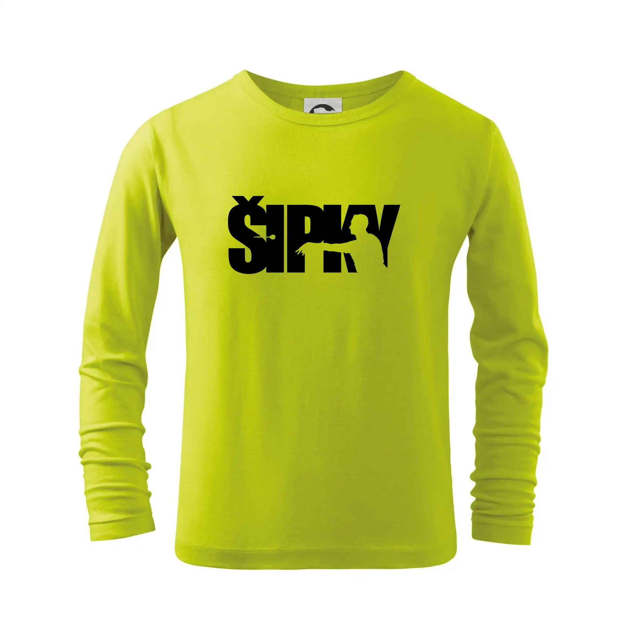 Šipky - nápis se šipkařem