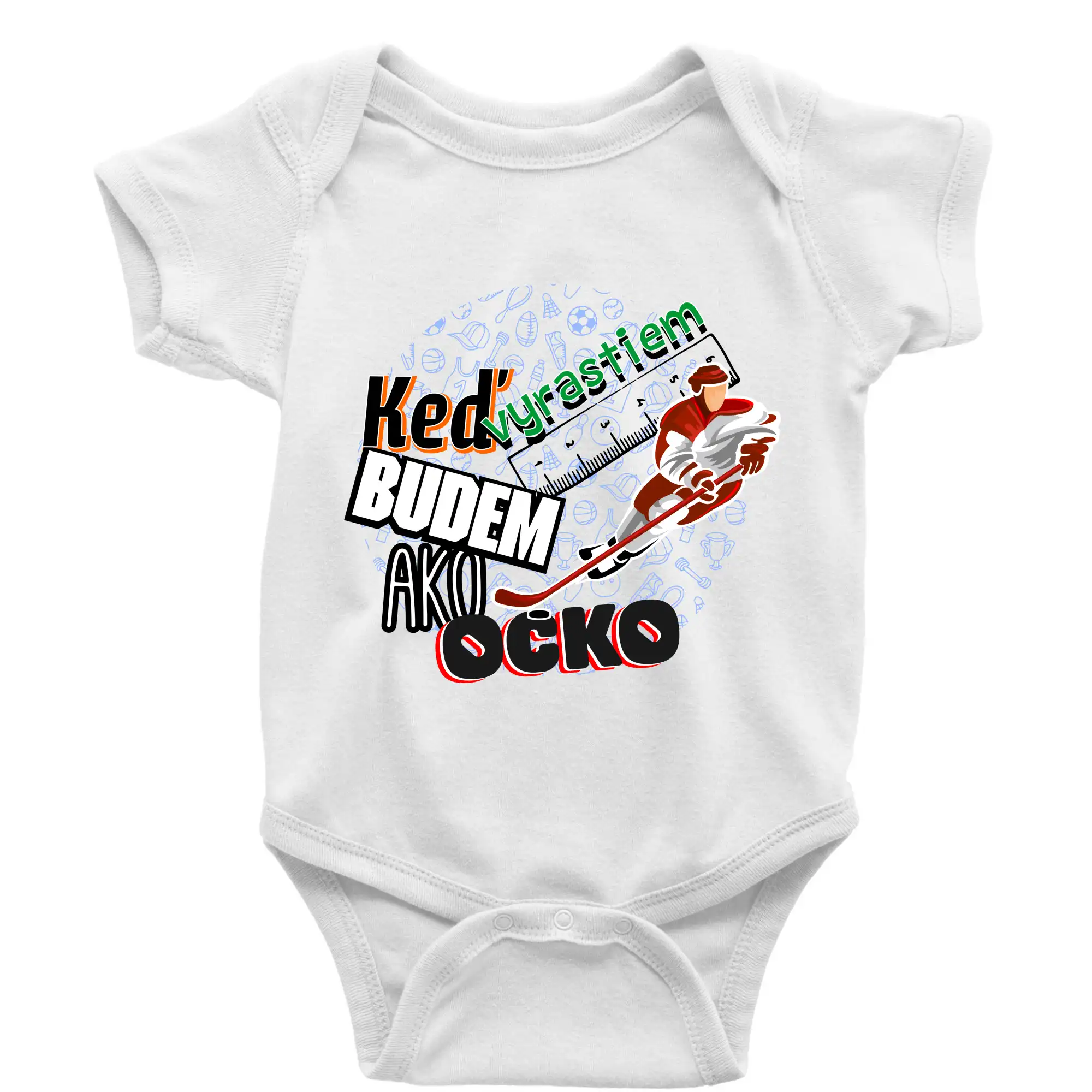 Detské body - až vyrastiem budem ako ocko - Keď vyrastiem budem ako ocko Hokej - Body dojčenské s krátkym rukávom